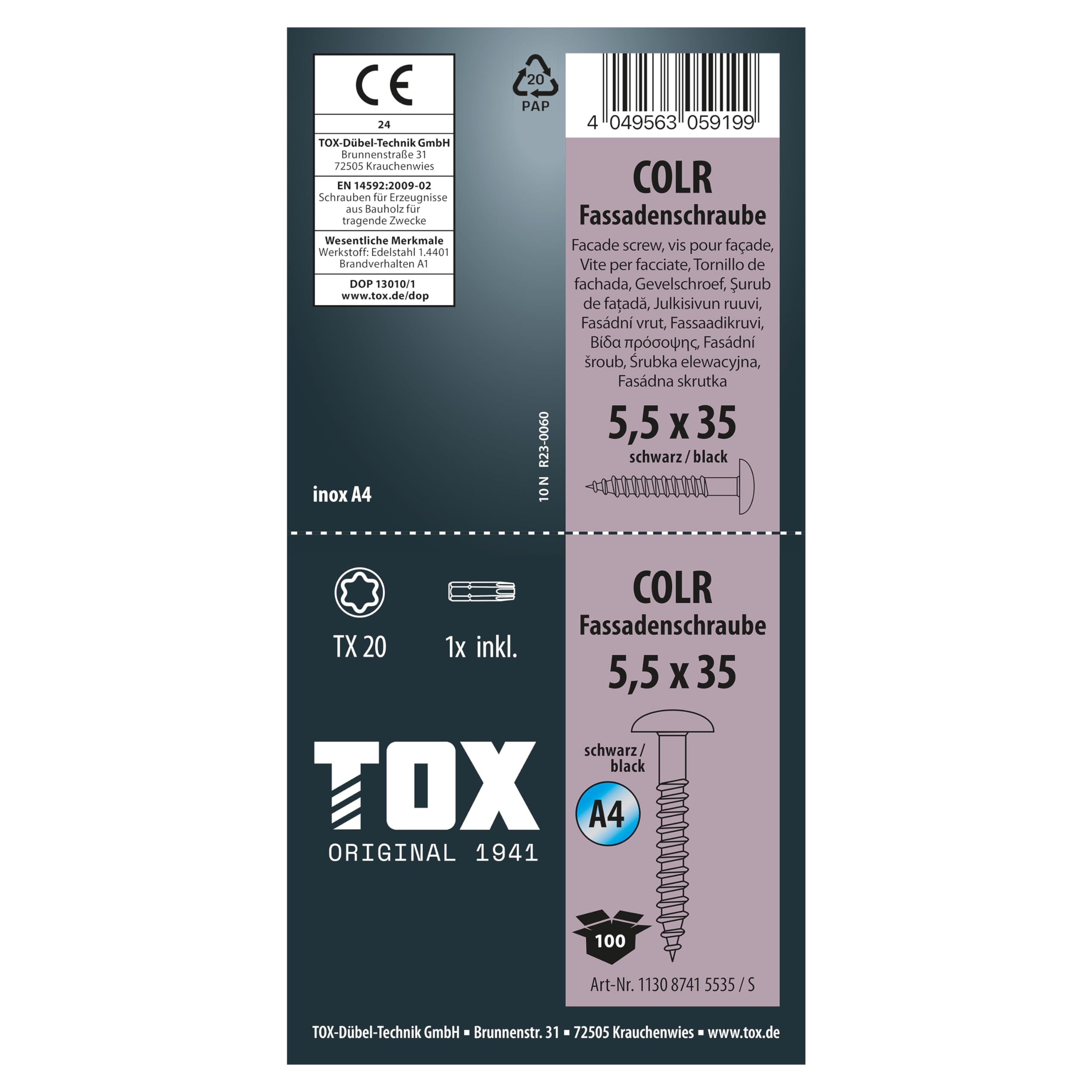 tox-fassadenschrauben-colr-5-5x35-mm-a4-schwarz-ral9005-100-st-ck image 4