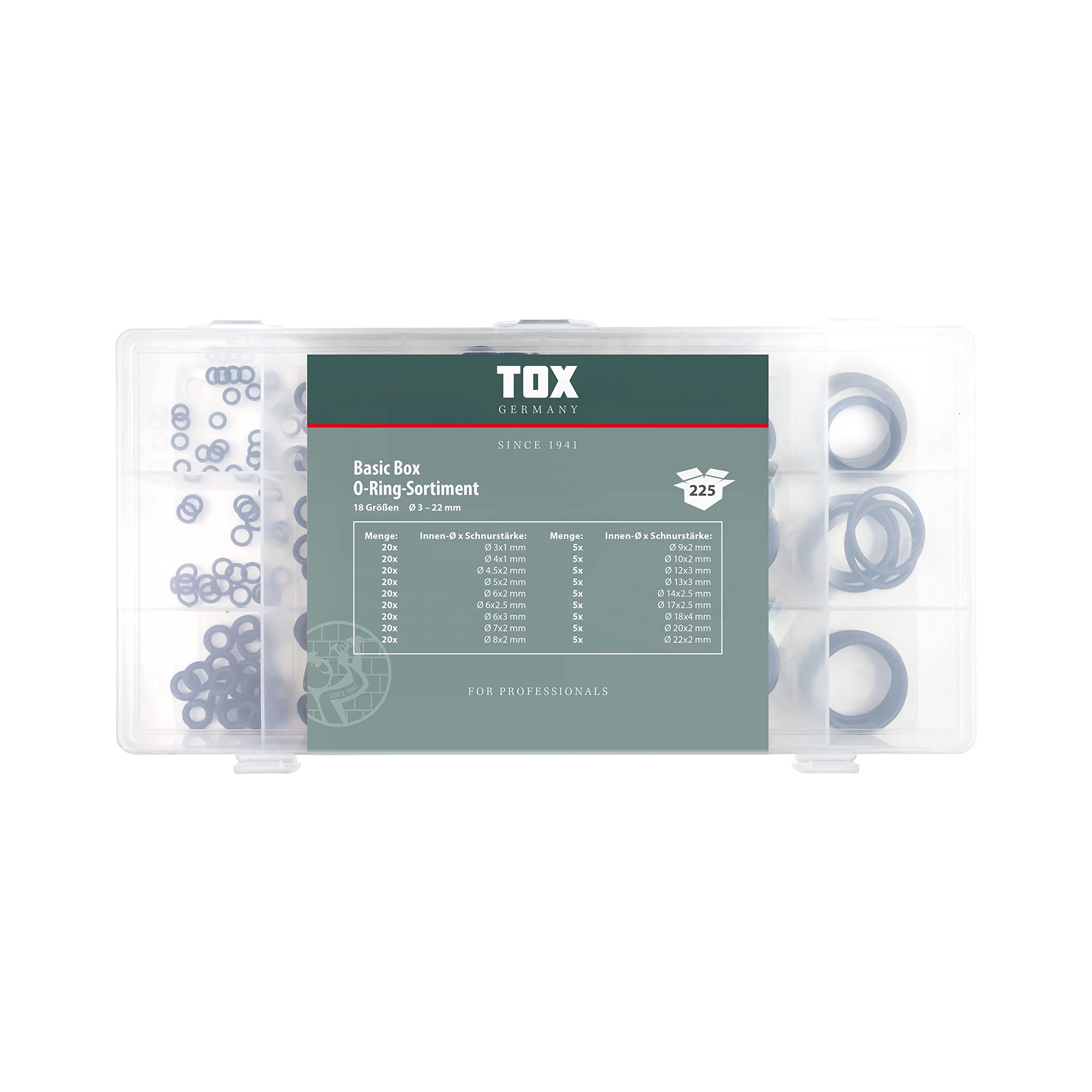 tox-o-ring-sortiment-gummi-3-22-mm-225-teilig-in-box image 2