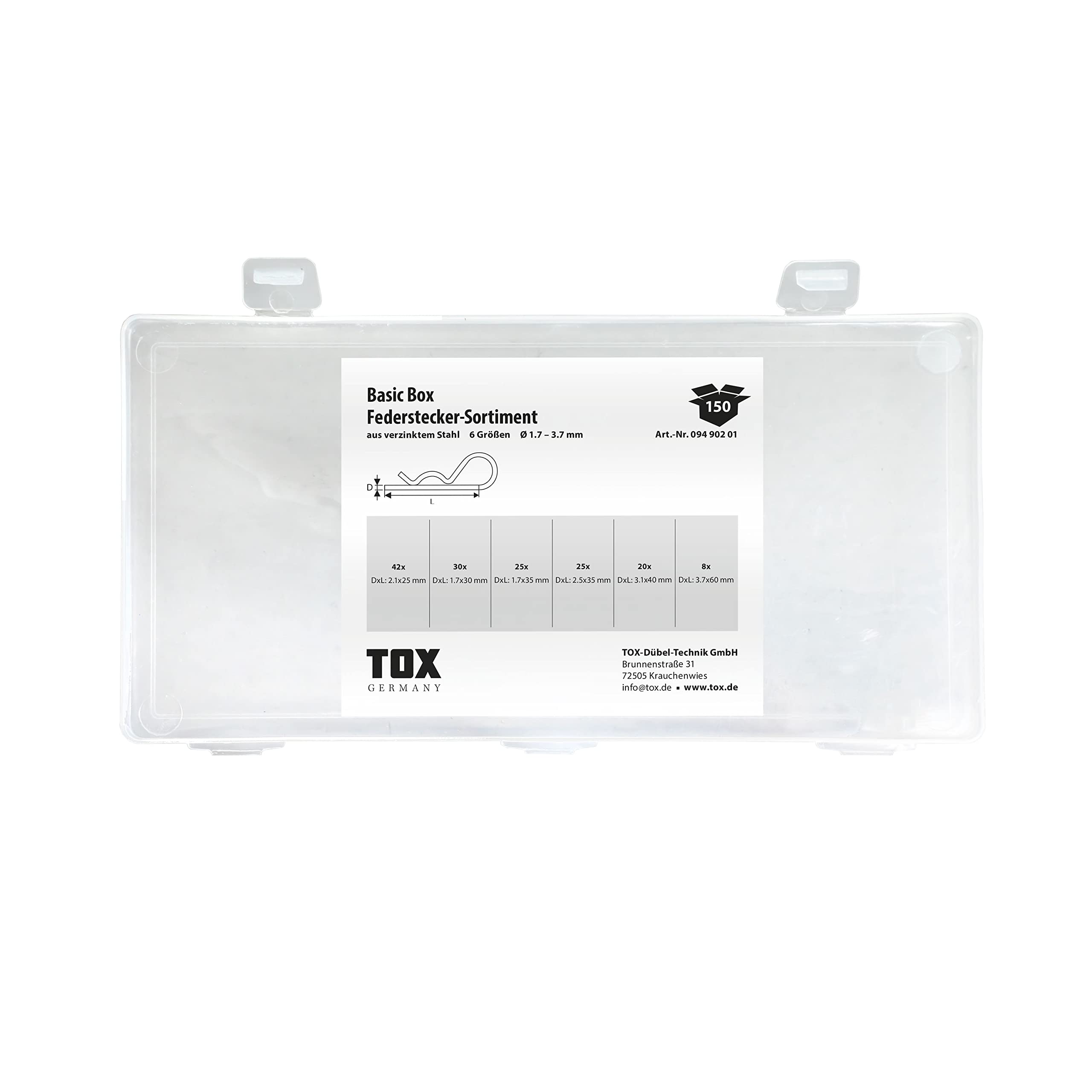tox-federstecker-sortiment-150-teilig-verzinkt-in-box image 4