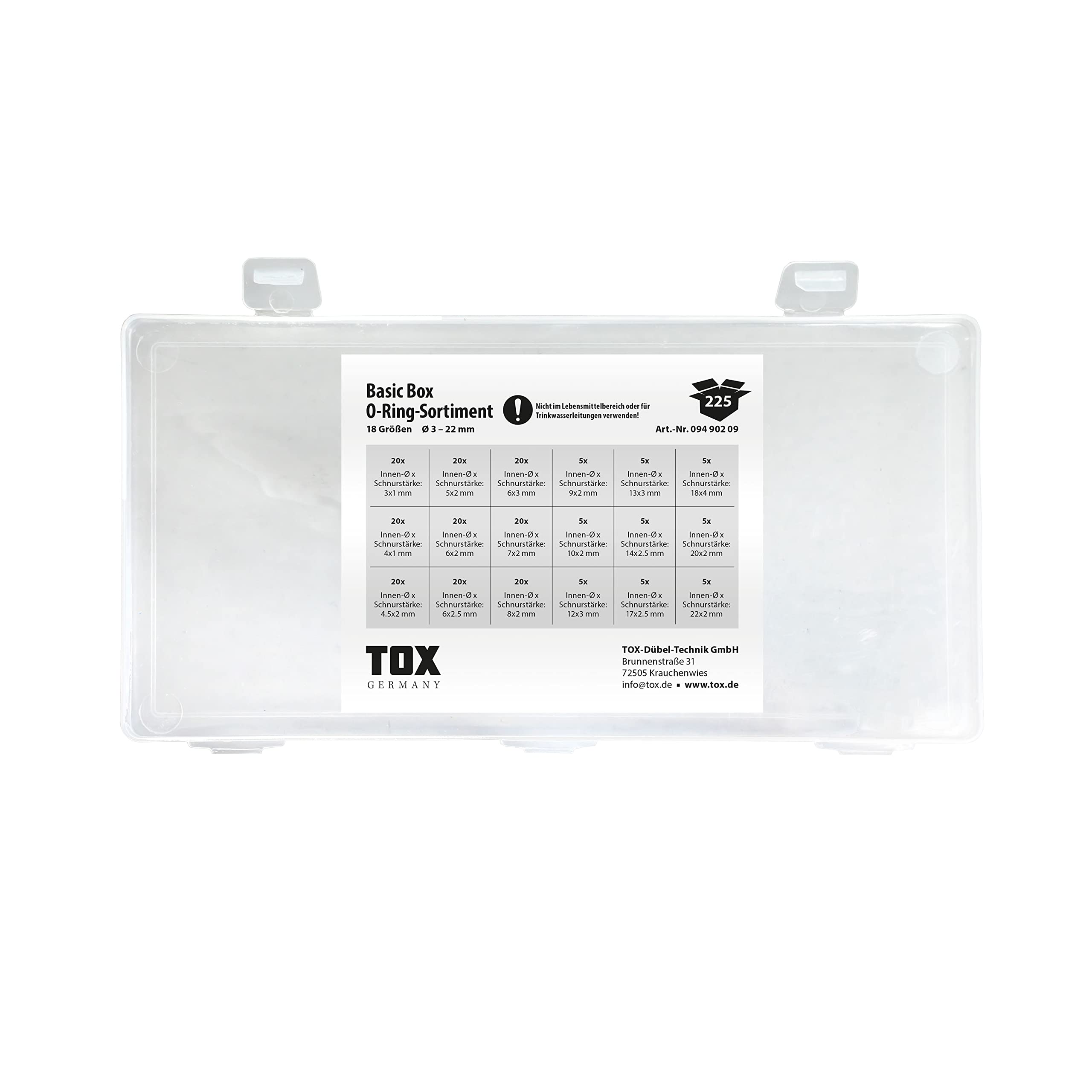tox-o-ring-sortiment-gummi-3-22-mm-225-teilig-in-box image 4