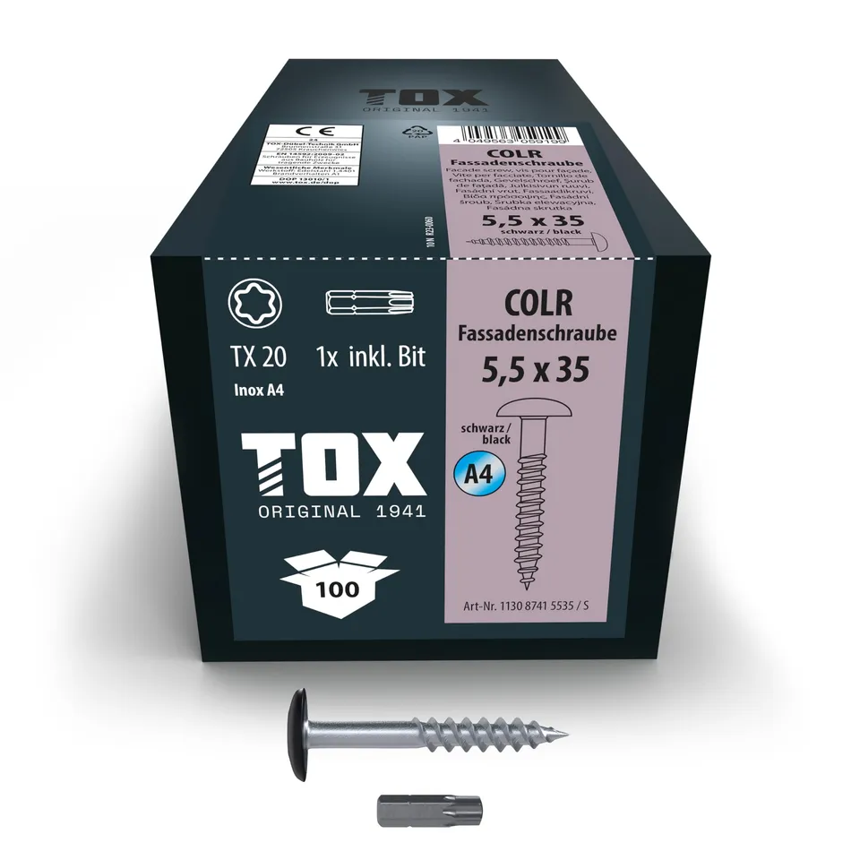 tox-fassadenschrauben-colr-5-5x35-mm-a4-schwarz-ral9005-100-st-ck image 1