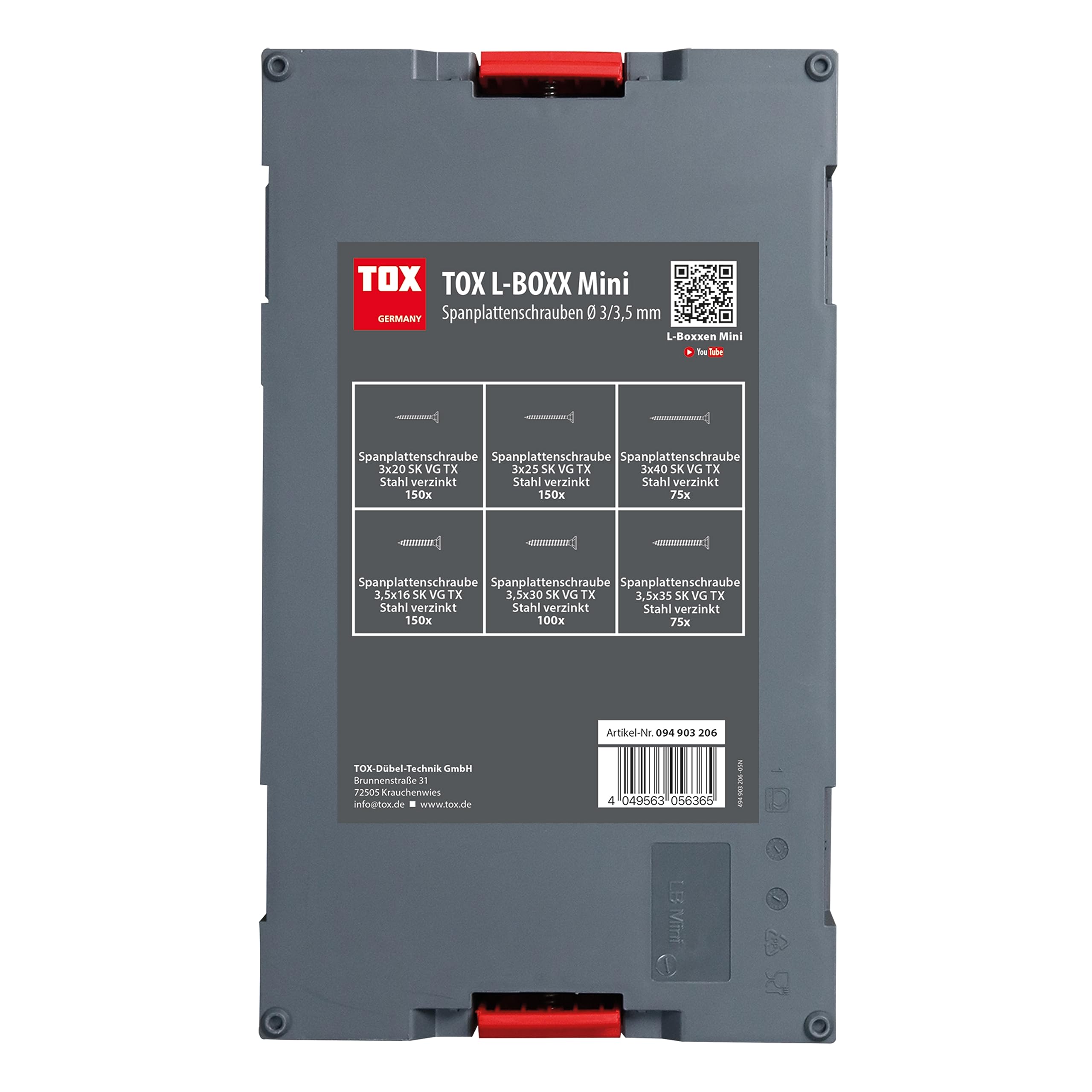 tox-l-boxx-mini-spanplattenschrauben-sortiment-tx-3-3-5-mm-700-teilig image 4