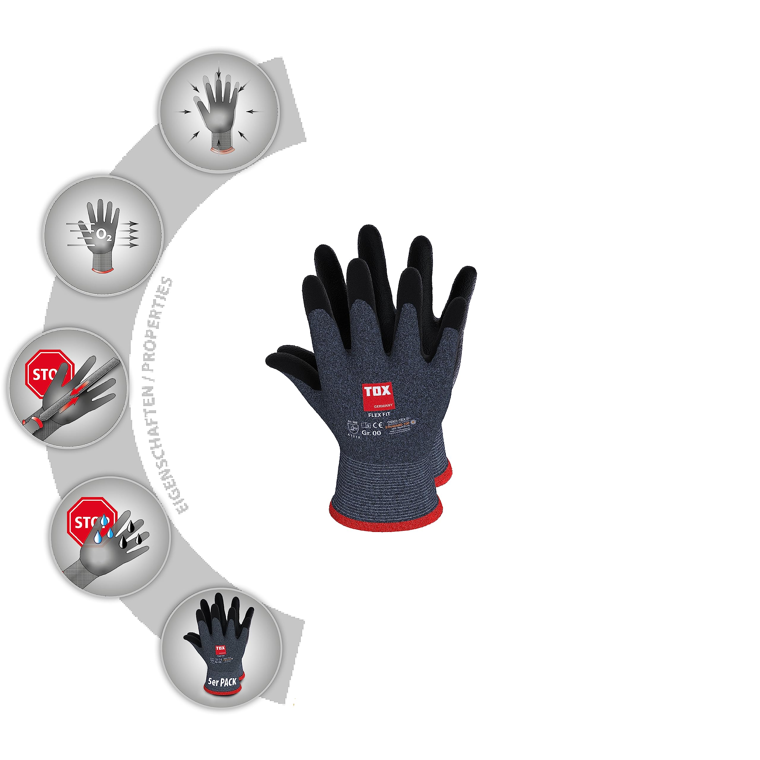 tox-flex-fit-montagehandschuhe-gr-e-8-grau-schwarz-nylon-mit-nitril-5-paar image 3