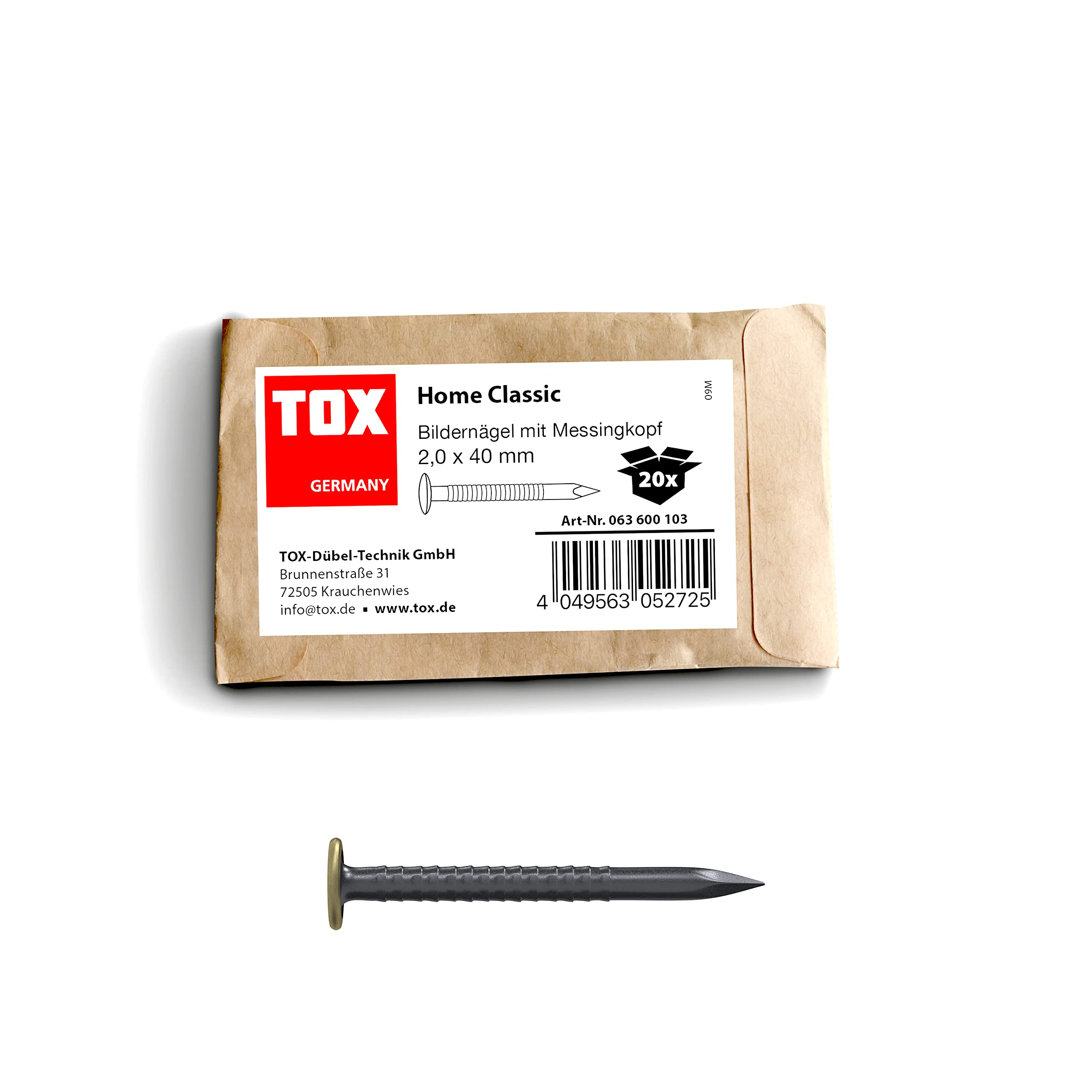 tox-home-classic-bildernagel-set-2-0-mm-100-st-ck-stahln-gel-mit-messingkopf image 7