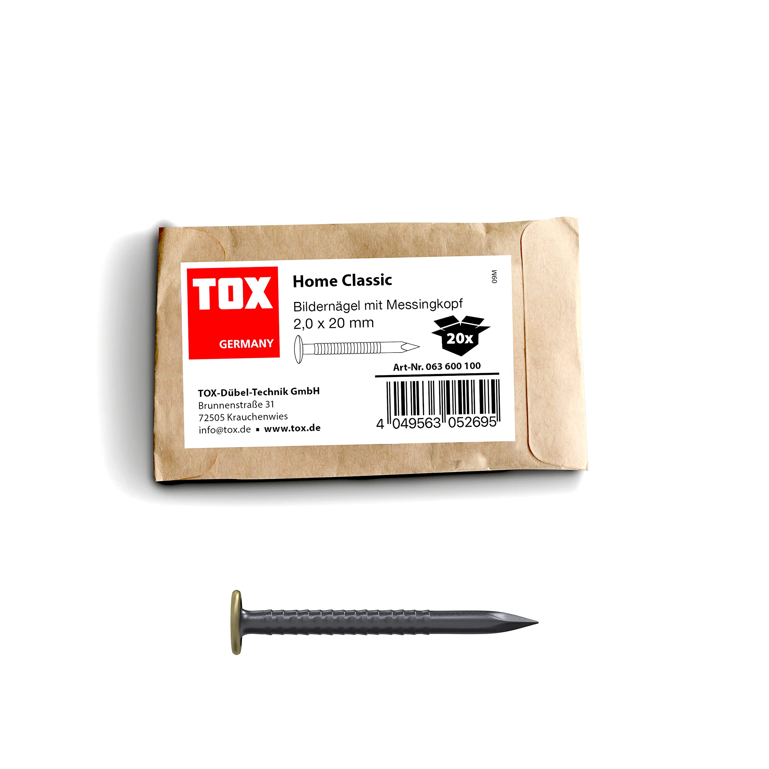 tox-home-classic-bildernagel-set-2-0-mm-100-st-ck-stahln-gel-mit-messingkopf image 8