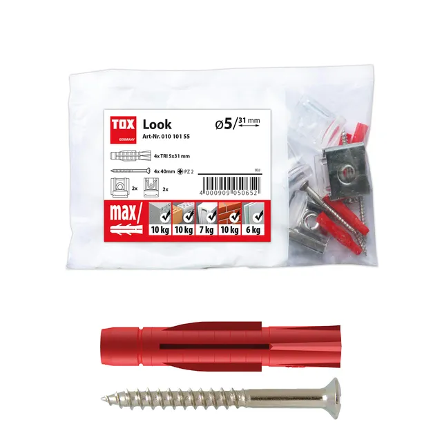 tox-spiegelbefestigung-look-set-mit-tri-5x31-mm-d-bel-und-schrauben-4-0x40-mm image 1