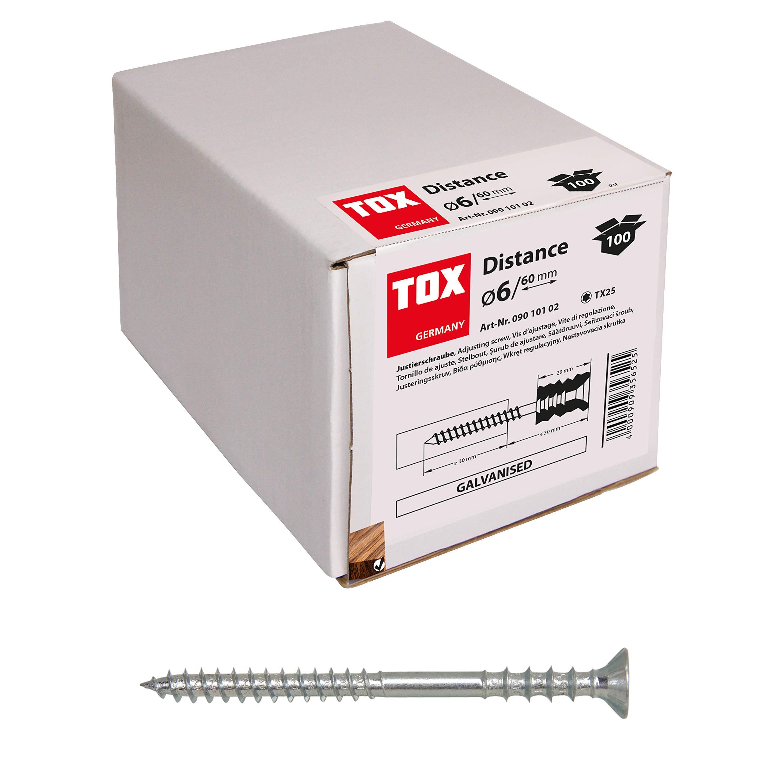tox-justierschraube-distance-6-x-80-mm-100-st-ck-mit-tx25 image 1