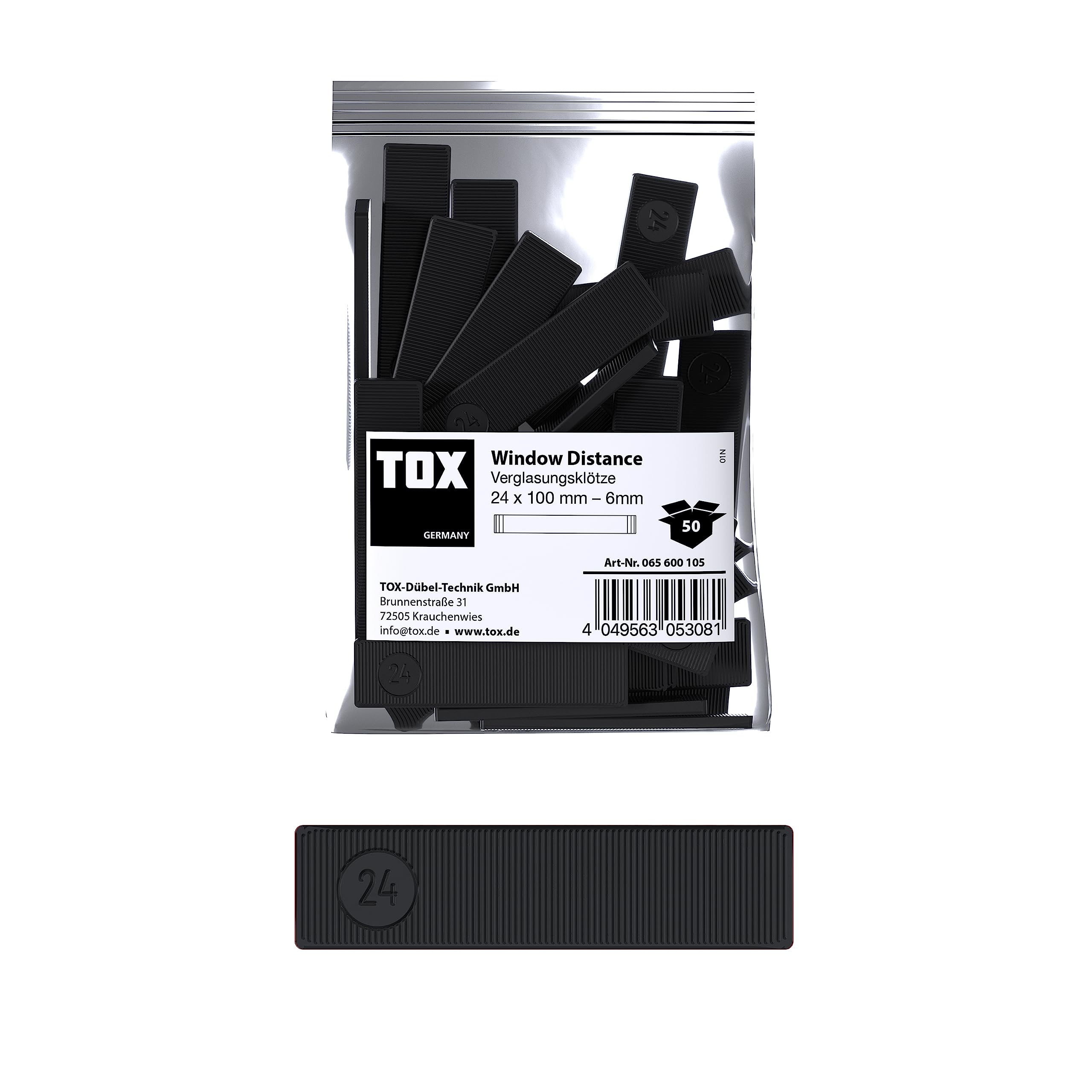 tox-window-distance-verglasungsklotz-24-x-100-x-6-mm-50-st-ck-polypropylen image 1
