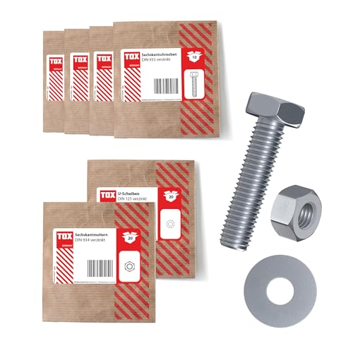 tox-sechskantschrauben-set-100-tlg-m5-mit-mutter-und-u-scheibe-verzinkt image 5