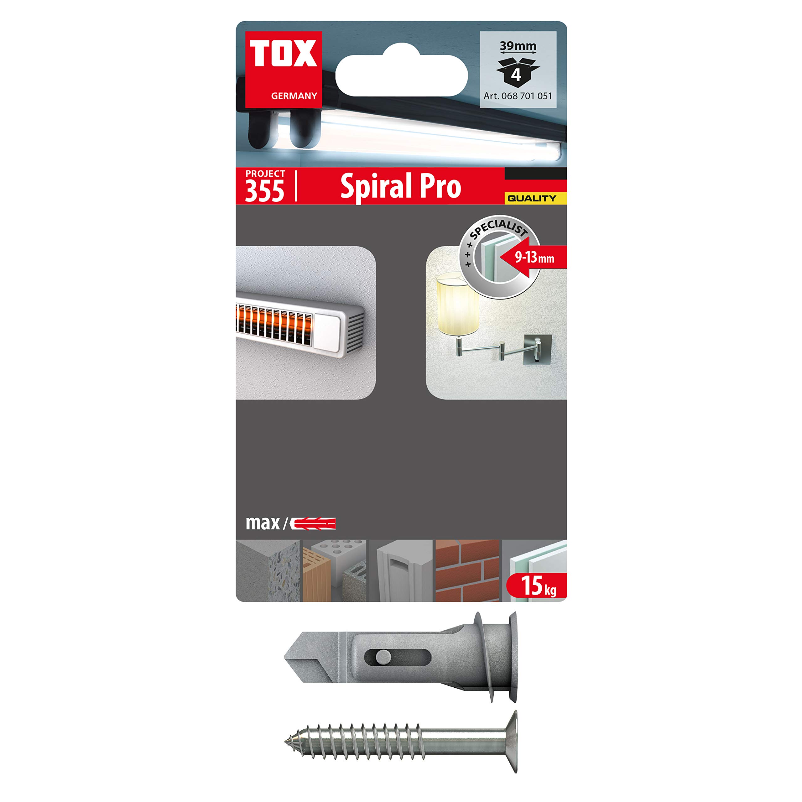 tox-gipskartond-bel-spiral-pro-39-5-schraube-pz2-4-st-ck image 1