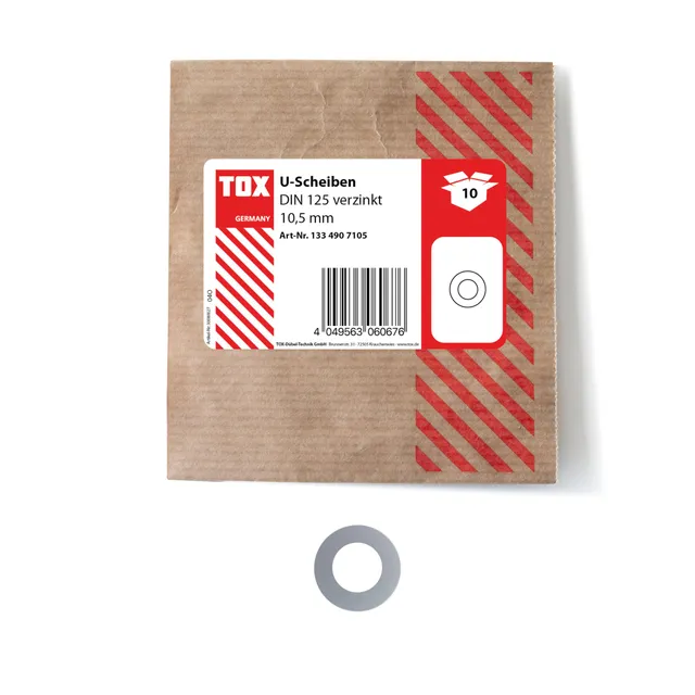 tox-unterlegscheiben-10-5-mm-din-125-verzinkt-10-st-ck-u-scheiben-form-a image 1