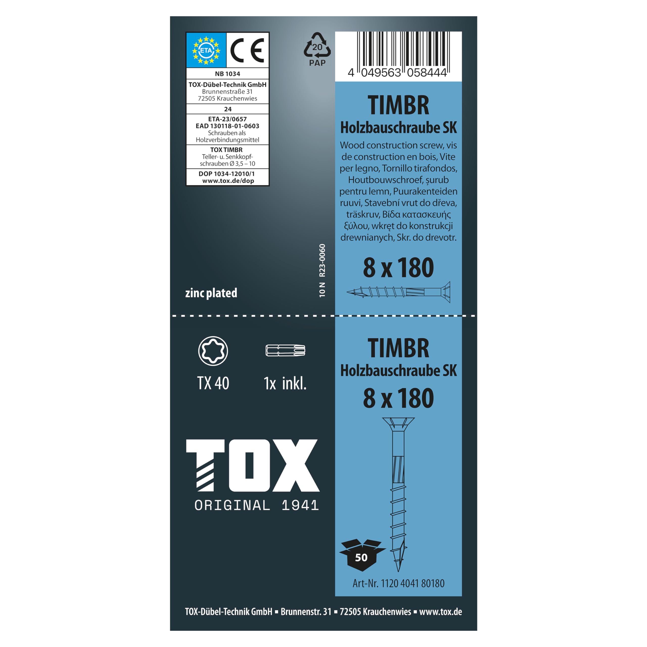 tox-timbr-sk-8-0-x-180-mm-holzbauschrauben-tx40-50-st-ck-mit-bit image 4