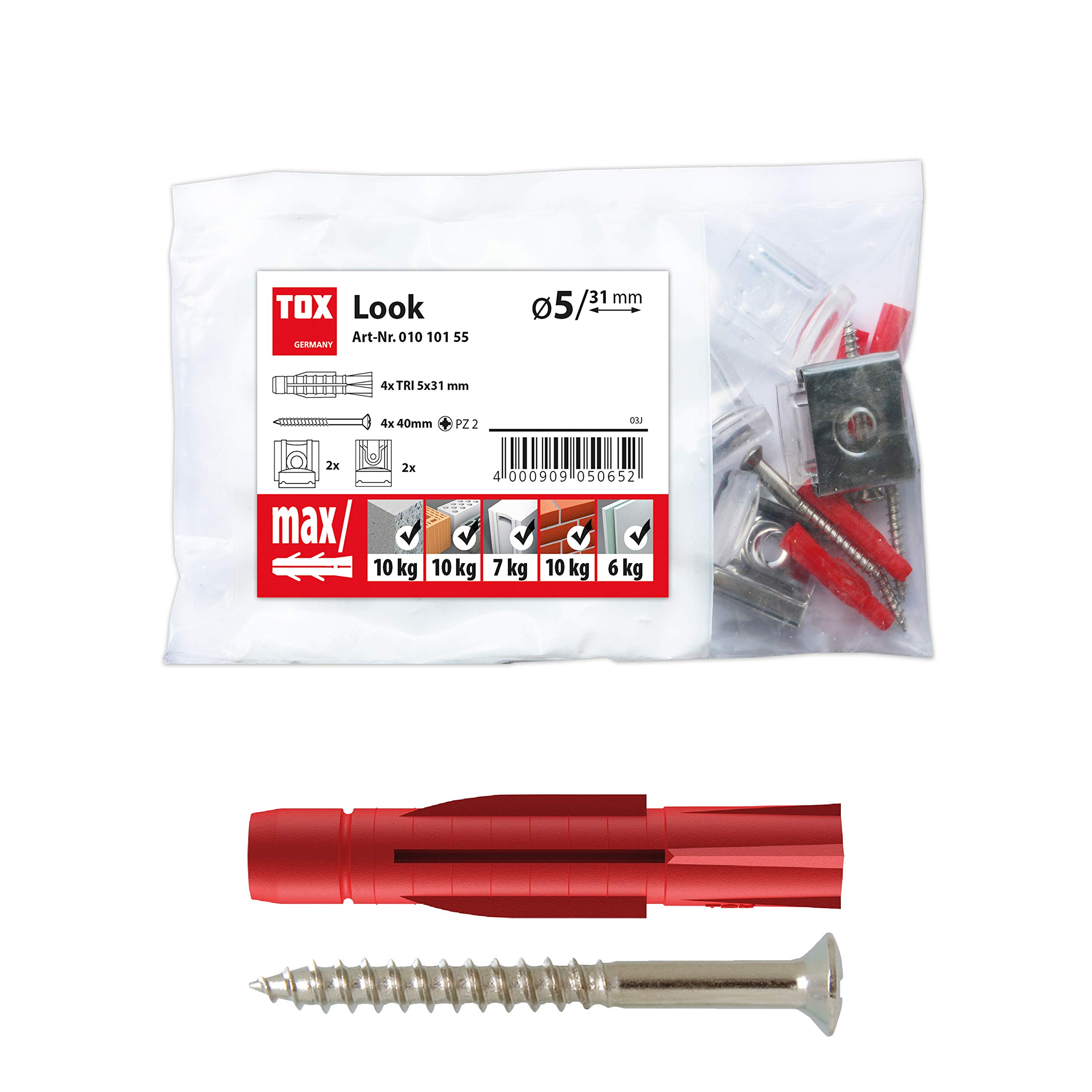 tox-spiegelbefestigung-look-set-mit-tri-5x31-mm-d-bel-und-schrauben-4-0x40-mm image 1
