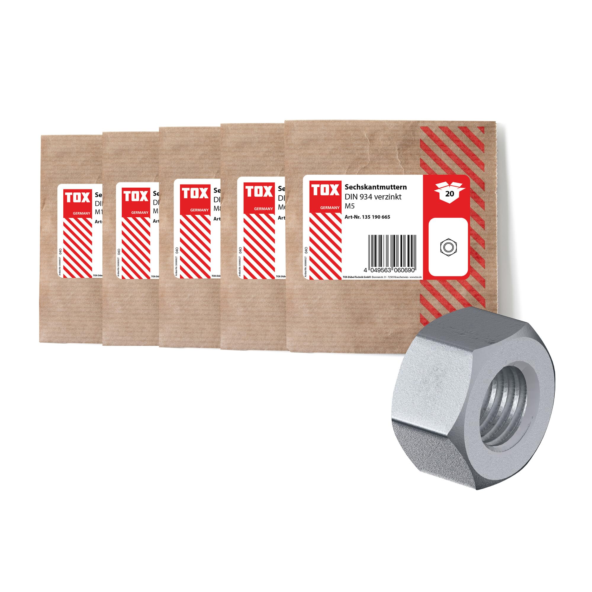 tox-sechskantmuttern-set-09990917-96-tlg-muttern-m5-m12-din-934-verzinkt image 1