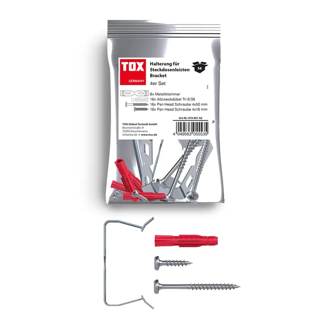 tox-bracket-halterung-f-r-steckdosenleisten-flexibel-4er-set image 1