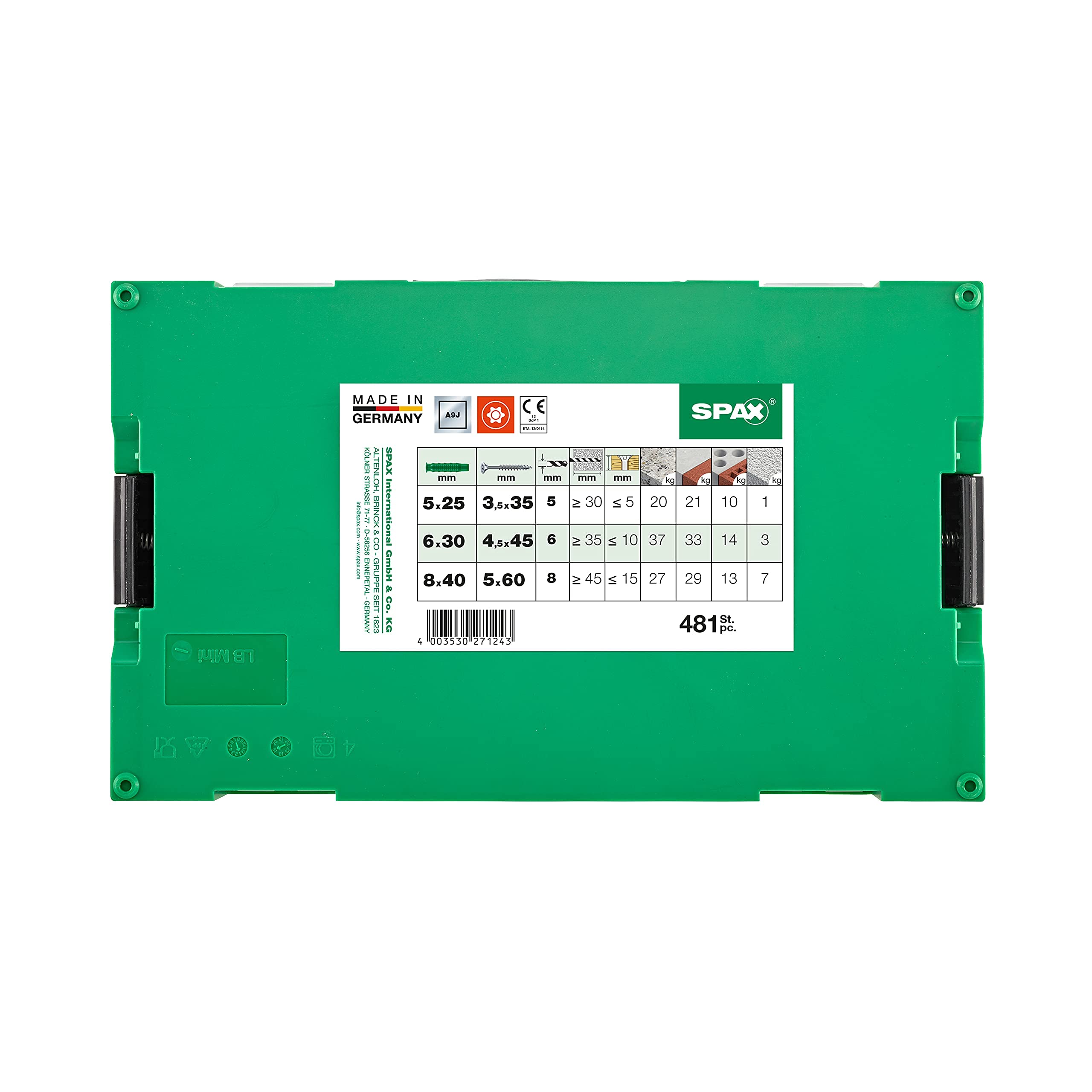 spax-l-boxx-mini-schrauben-duebel-set-wirox-t20-481-teile image 6
