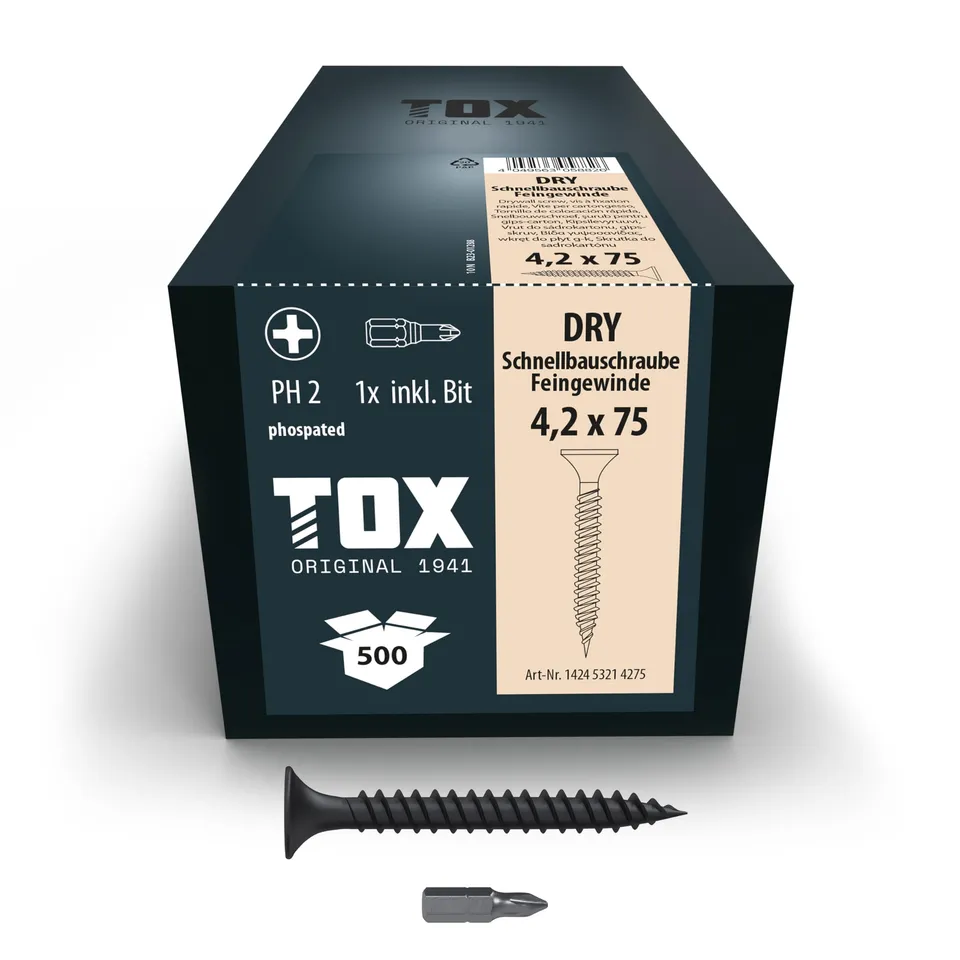 tox-dry-fg-schnellbauschrauben-4-2-x-75-mm-500-st-ck-feingewinde-ph2-schwarz-pho image 1