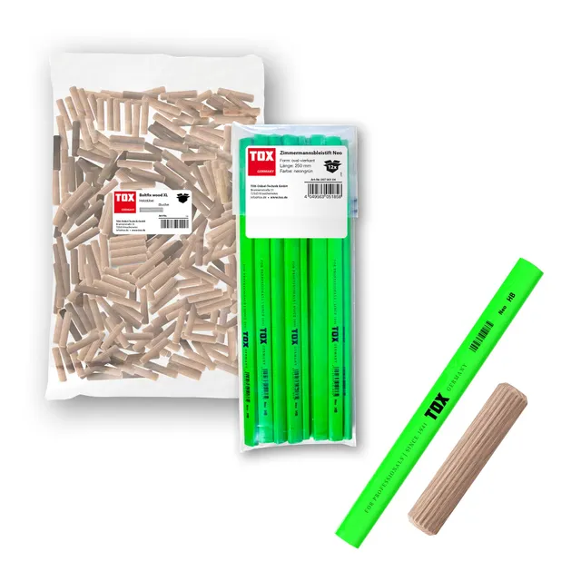 tox-boltfix-wood-xl-holzd-bel-10-40-buche-400-st-ck-12-bleistifte-set image 1