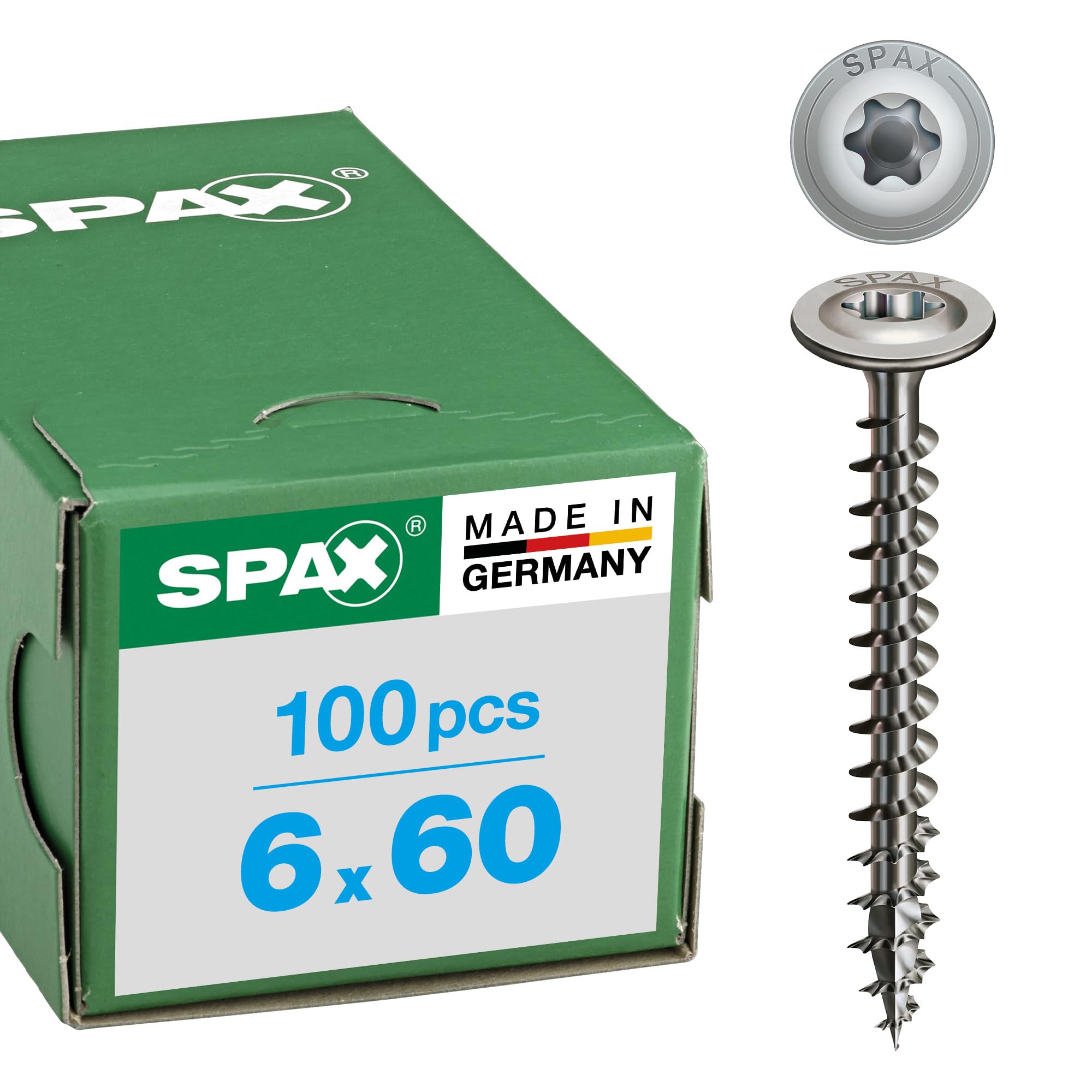 spax-holzbauschraube-6-0-x-60-mm-tellerkopf-t-star-plus-vollgewinde-edelstahl-a2 image 1