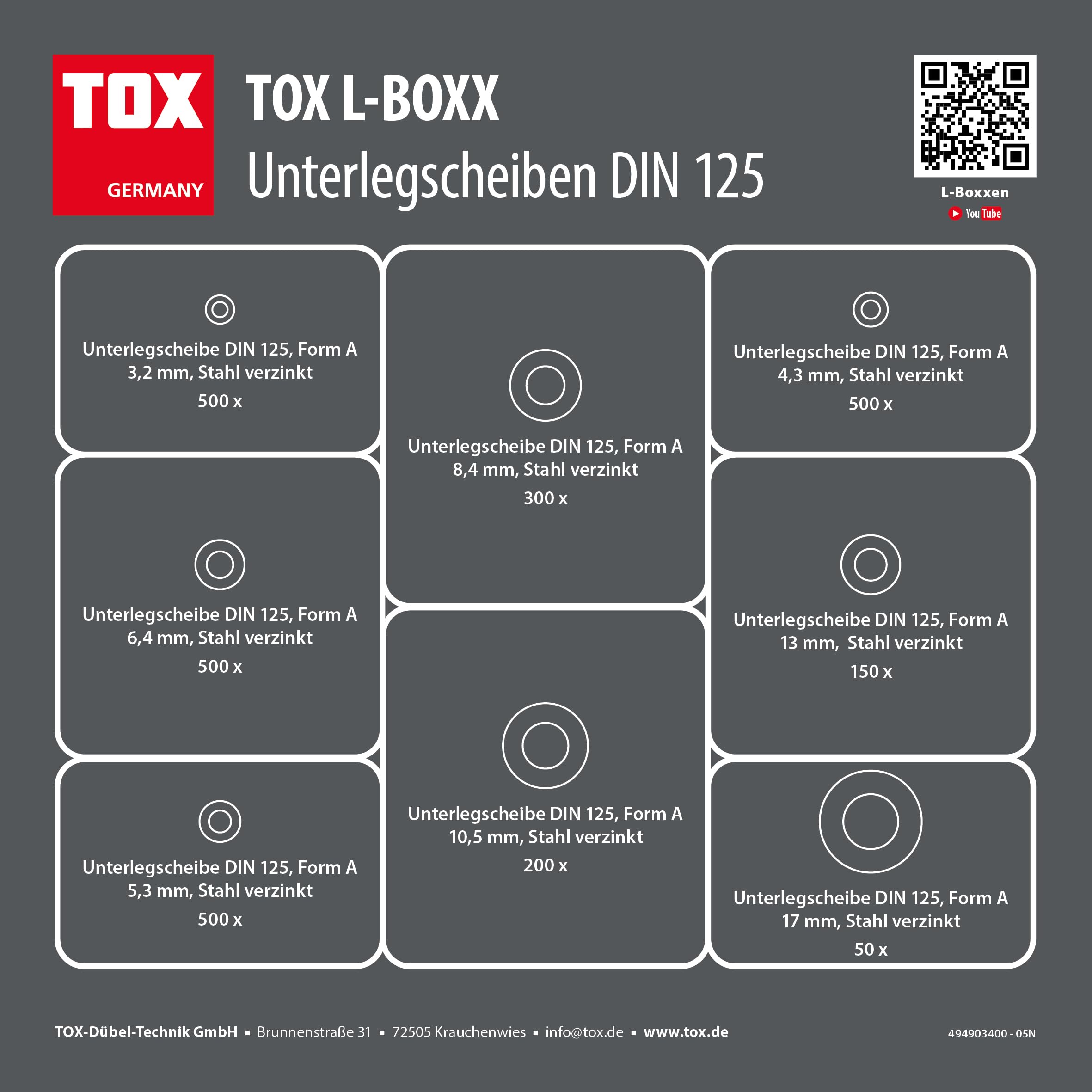 tox-l-boxx-unterlegscheiben-sortiment-din-125-verzinkt-2700-teile image 4