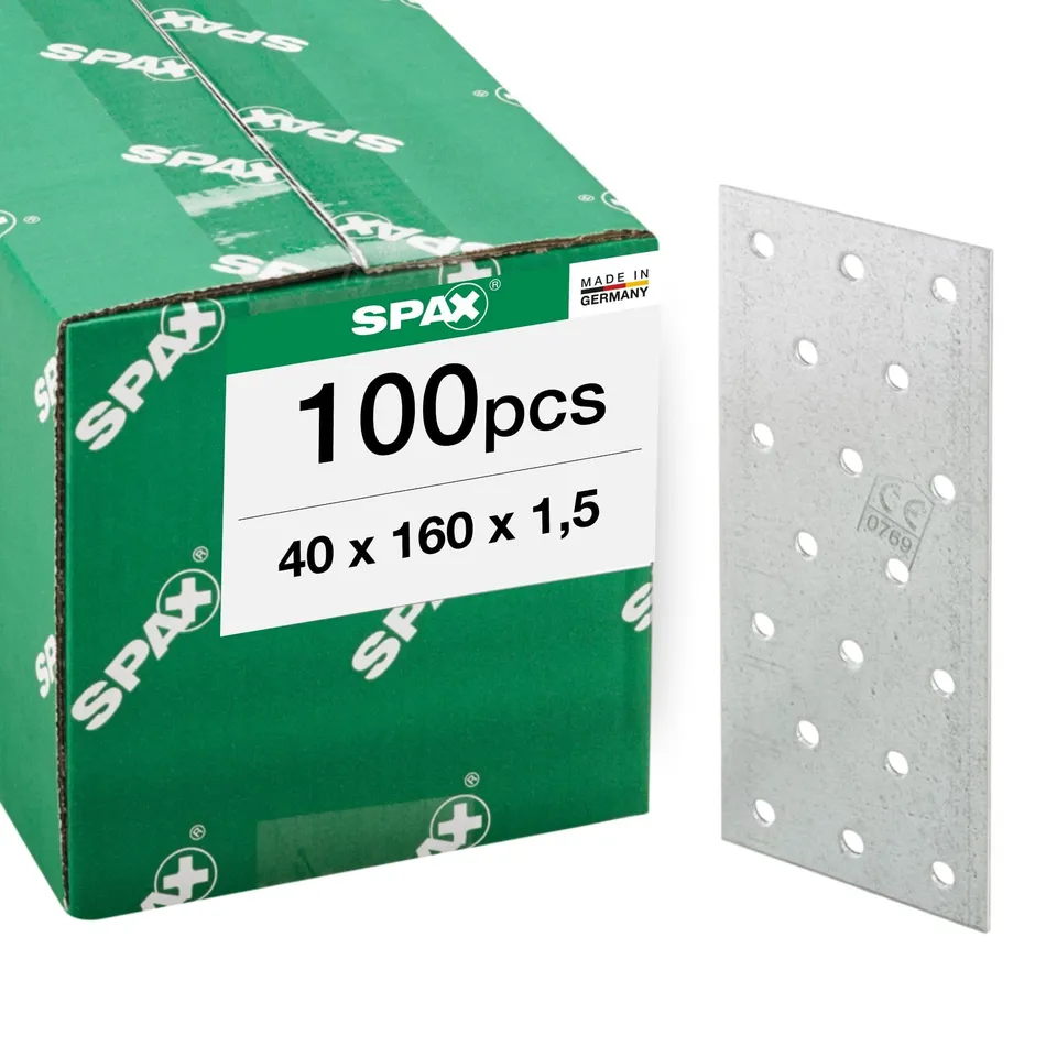 spax-lochplatte-40x160x1-5-mm-flachverbinder-verzinkt-100-stk image 1