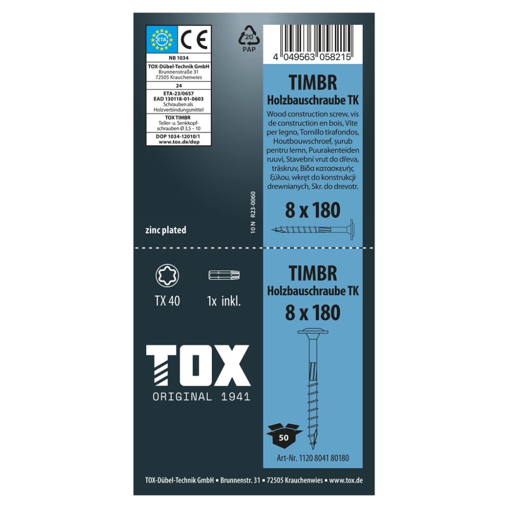 tox-timbr-tk-8-0x180-mm-holzbauschrauben-tellerkopf-tx40-50-st-ck image 4
