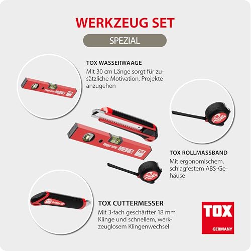 tox-werkzeug-set-09790903-cuttermesser-5-m-rollma-band-30-cm-wasserwaage image 6