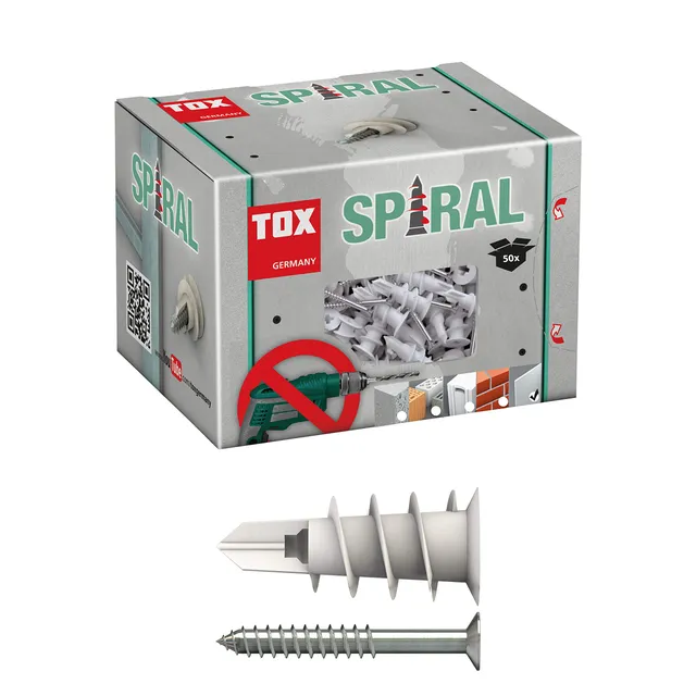 tox-spiral-32-mm-gipskartond-bel-mit-senkkopfschraube-4-5x45-mm-100-teilig image 1