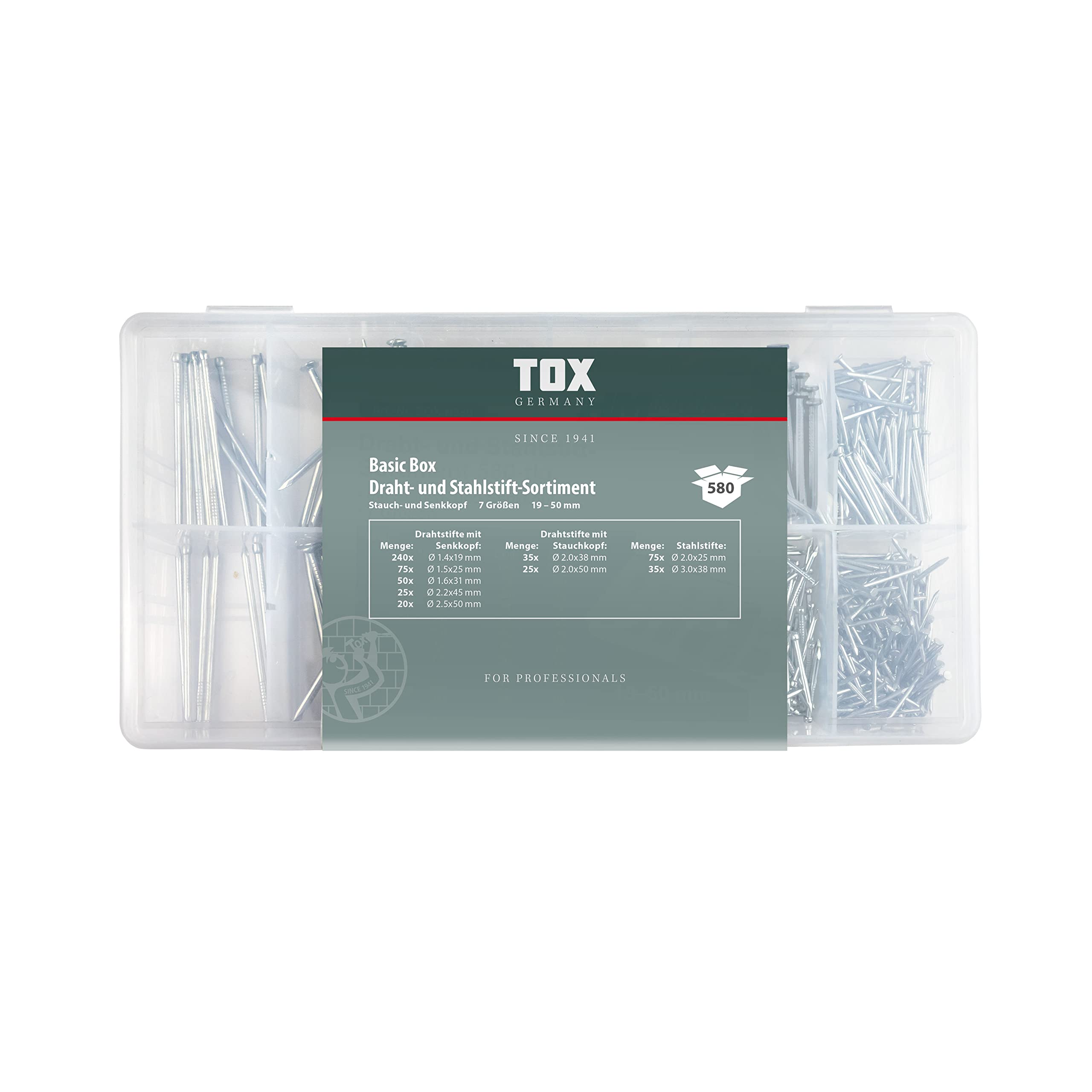 tox-draht-und-stahlstift-sortiment-1-4-3-0-mm-x-19-50-mm-580-teilig image 2
