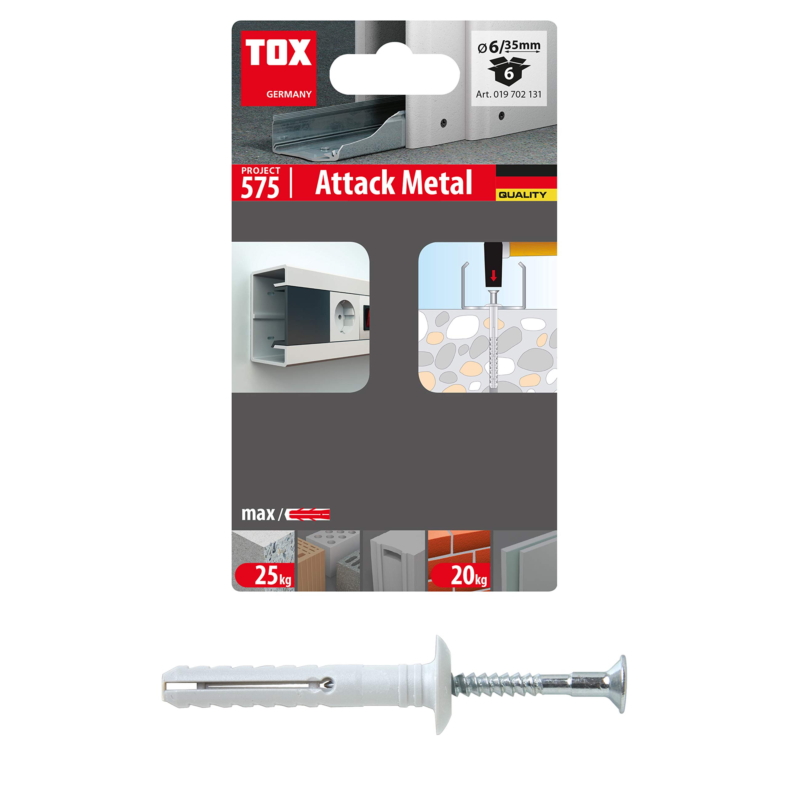 tox-attack-metal-6-35-nageld-bel-mit-nagelschraube-6-st-ck-im-blister image 1