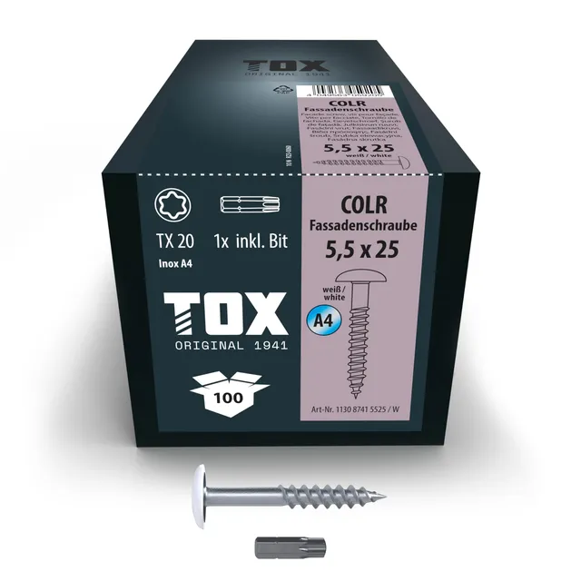 tox-colr-fassadenschrauben-5-5-x-25-mm-a4-tellerkopf-lackiert-100-st-ck image 1