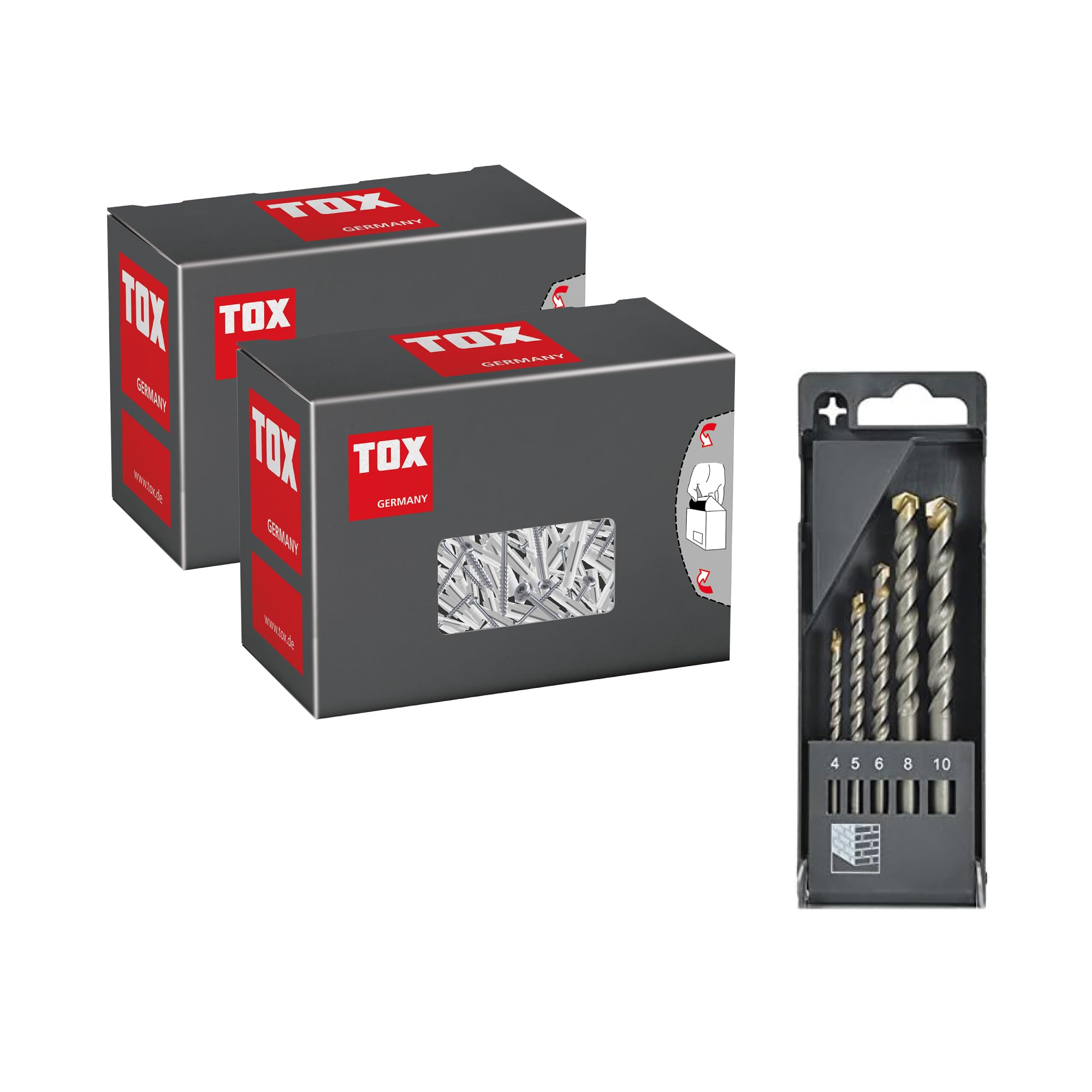 tox-trika-allzweckd-bel-set-mit-schrauben-ph-5-tlg-steinbohrersatz-011909048 image 1