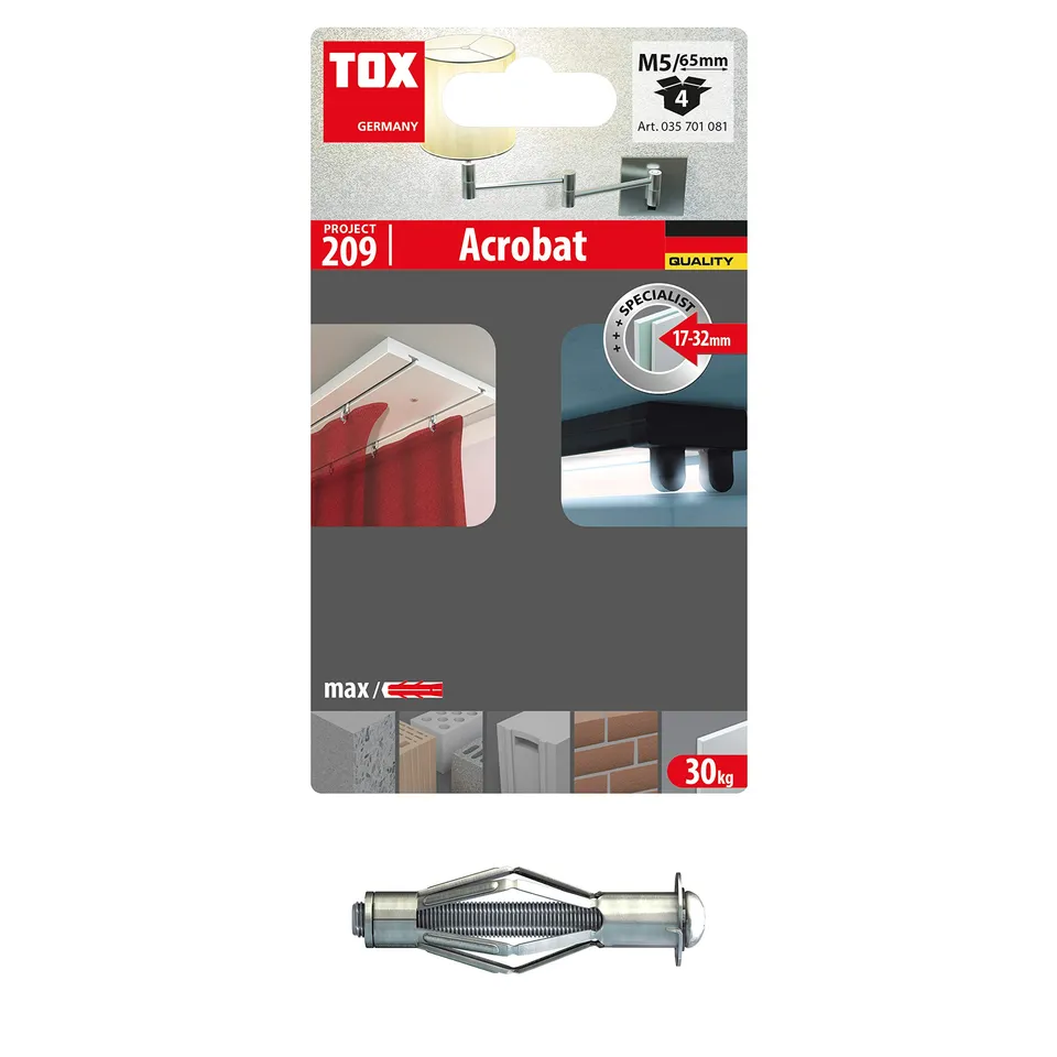 tox-acrobat-m5x65-metall-hohlraumd-bel-mit-schraube-4-st-ck image 1