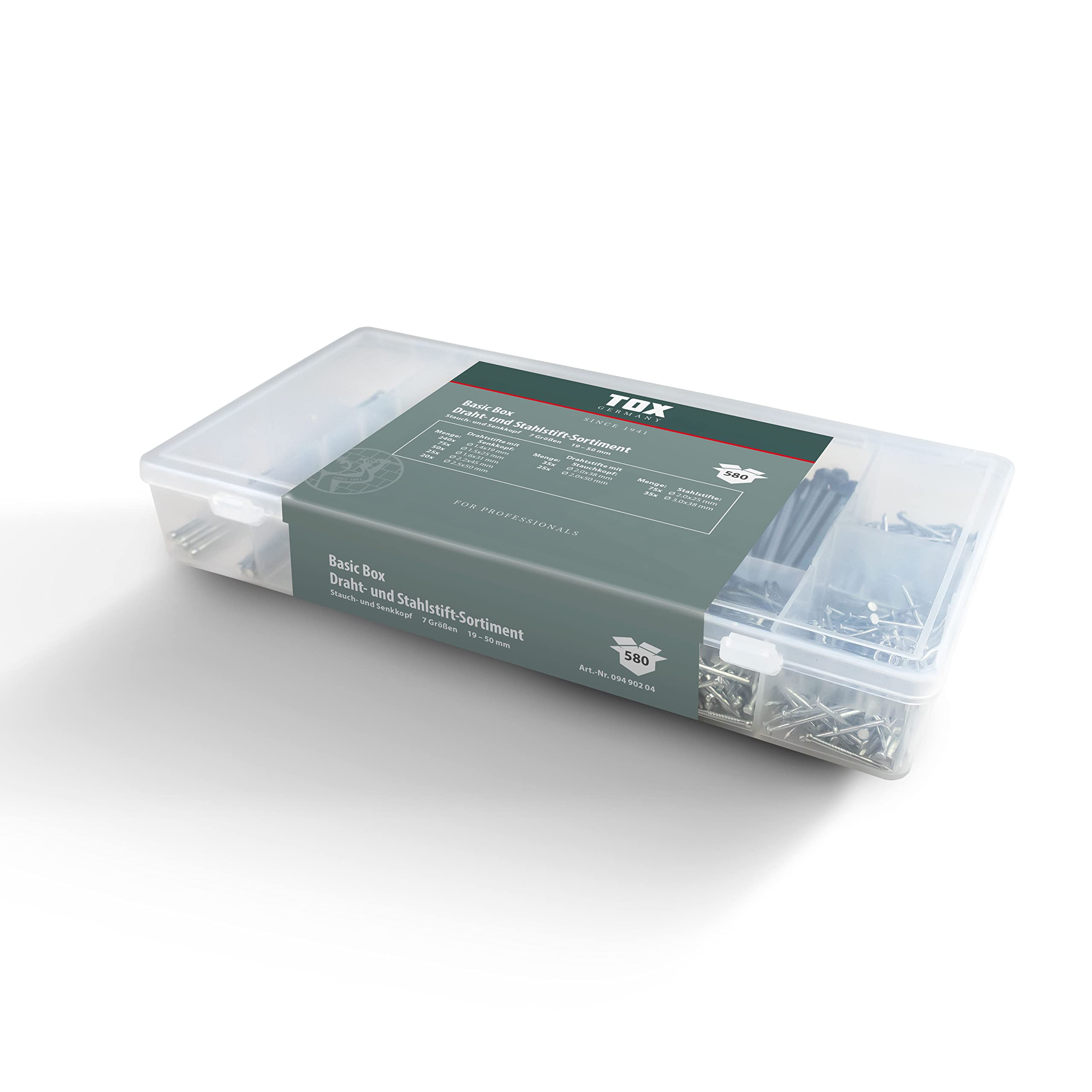 tox-draht-und-stahlstift-sortiment-1-4-3-0-mm-x-19-50-mm-580-teilig image 1