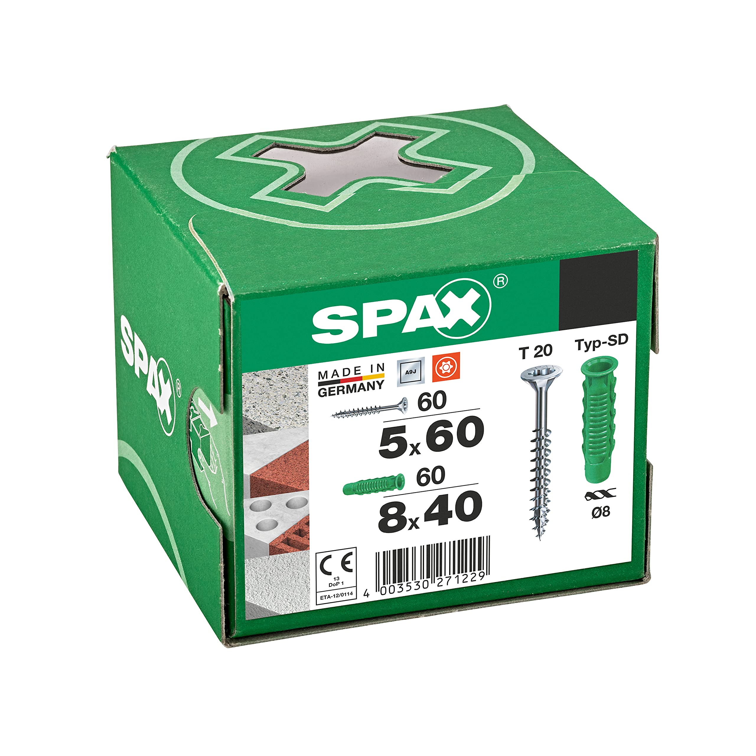 spax-d-bel-schrauben-set-200-tlg-100x-universalschraube-4-5x45-100x-spreiz-d-bel image 8
