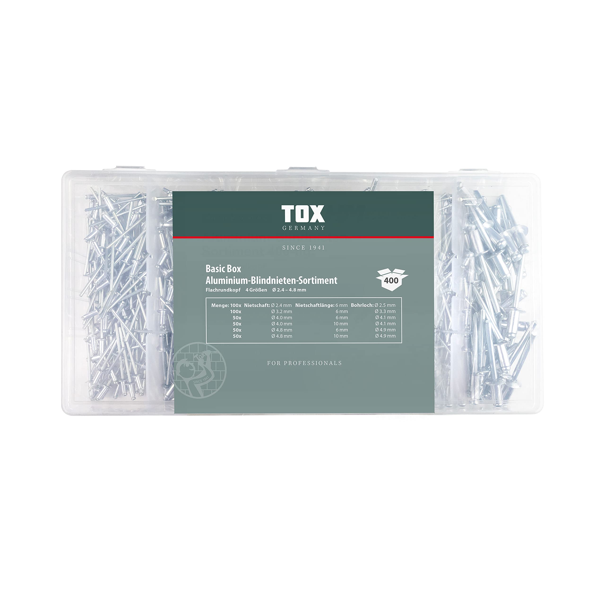 tox-blindnieten-sortiment-aluminium-flachrundkopf-400-teilig-6-gr-en image 2