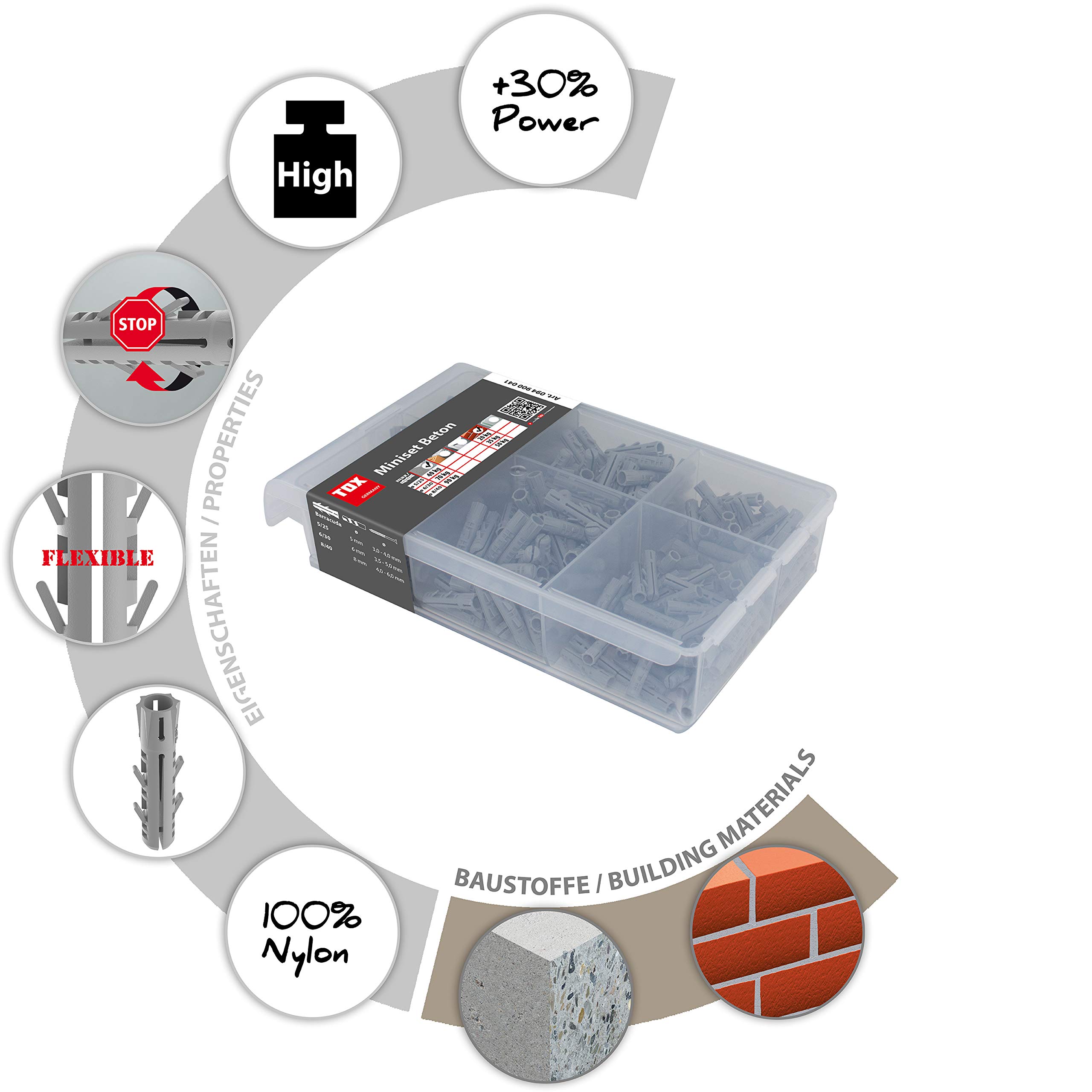 tox-miniset-beton-barracuda-5-6-8-mm-spreizd-bel-sortiment-245-teilig image 6