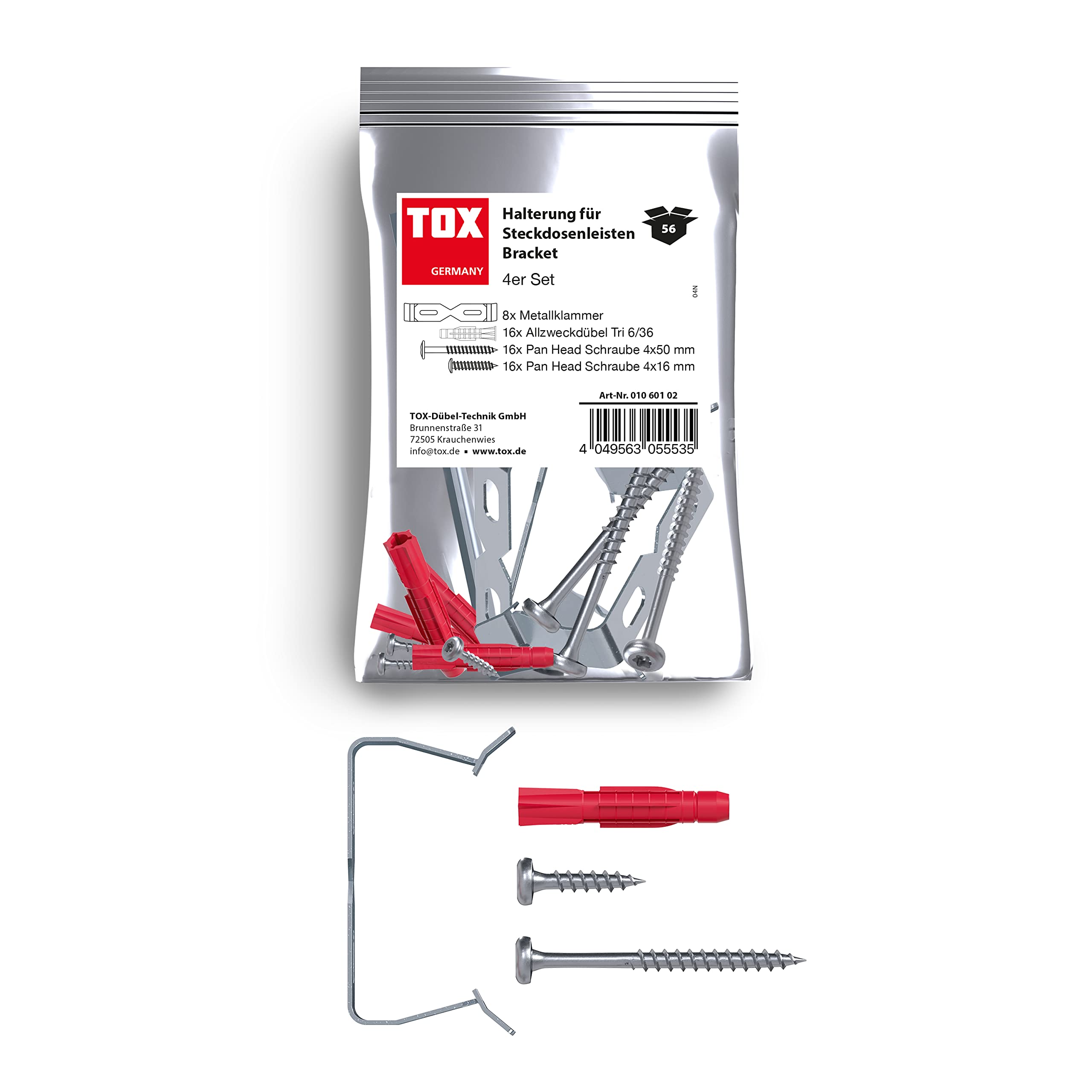 tox-bracket-halterung-f-r-steckdosenleisten-flexibel-4er-set image 1