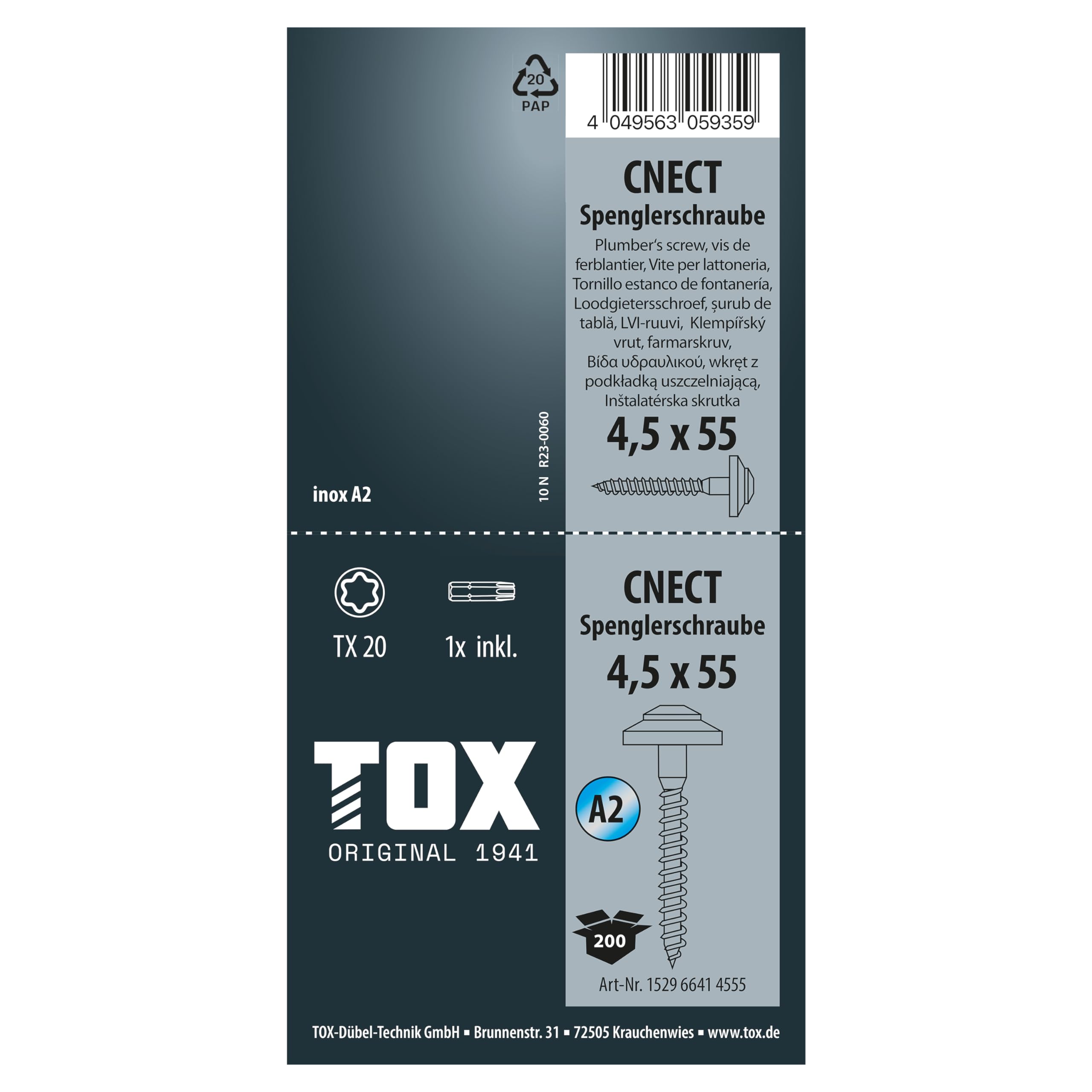 tox-cnect-spenglerschrauben-4-5x55-mm-edelstahl-a2-tx20-200-st-ck image 4