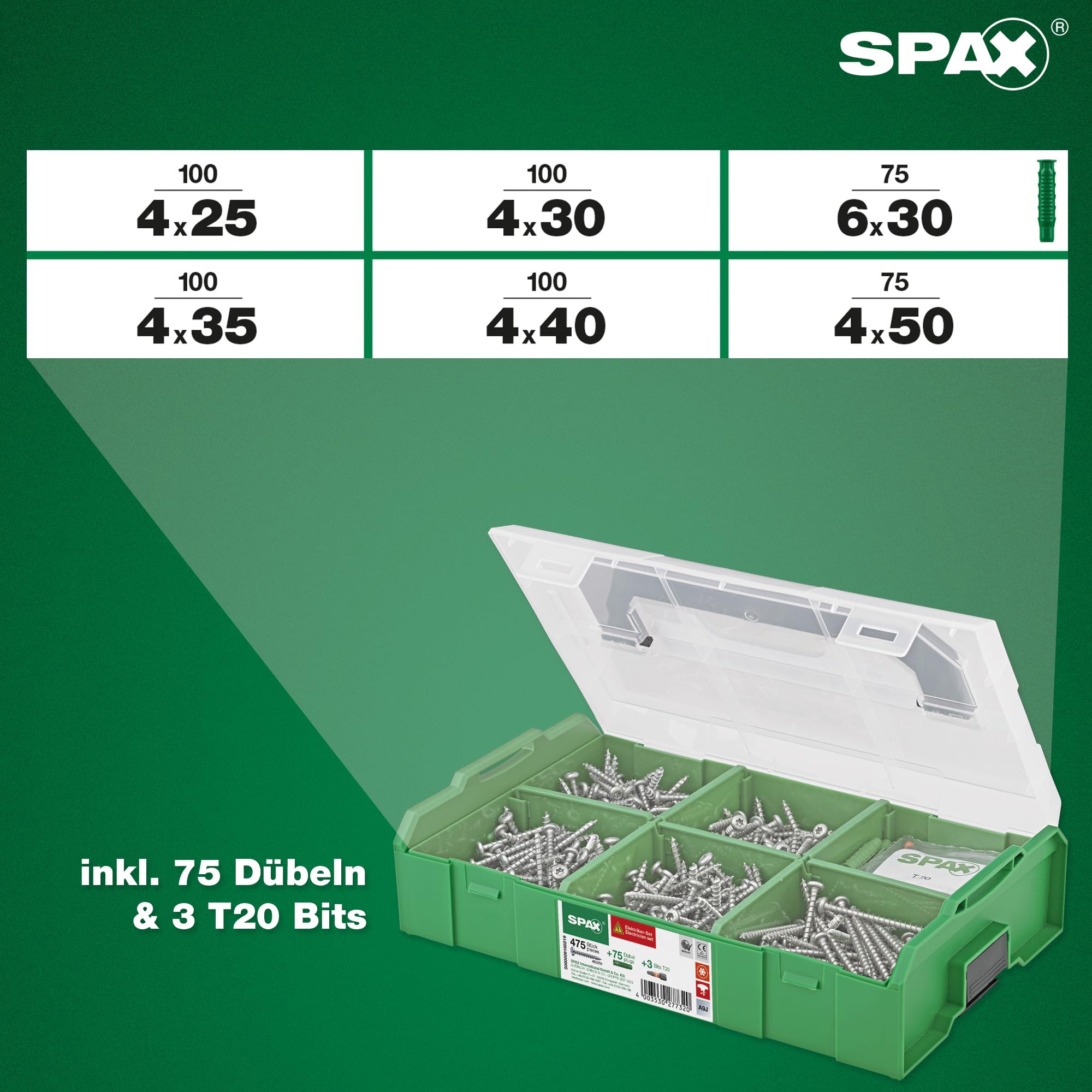 spax-elektriker-set-l-boxx-mini-553-teilig-halbrundkopfschrauben-d-bel-bits image 6