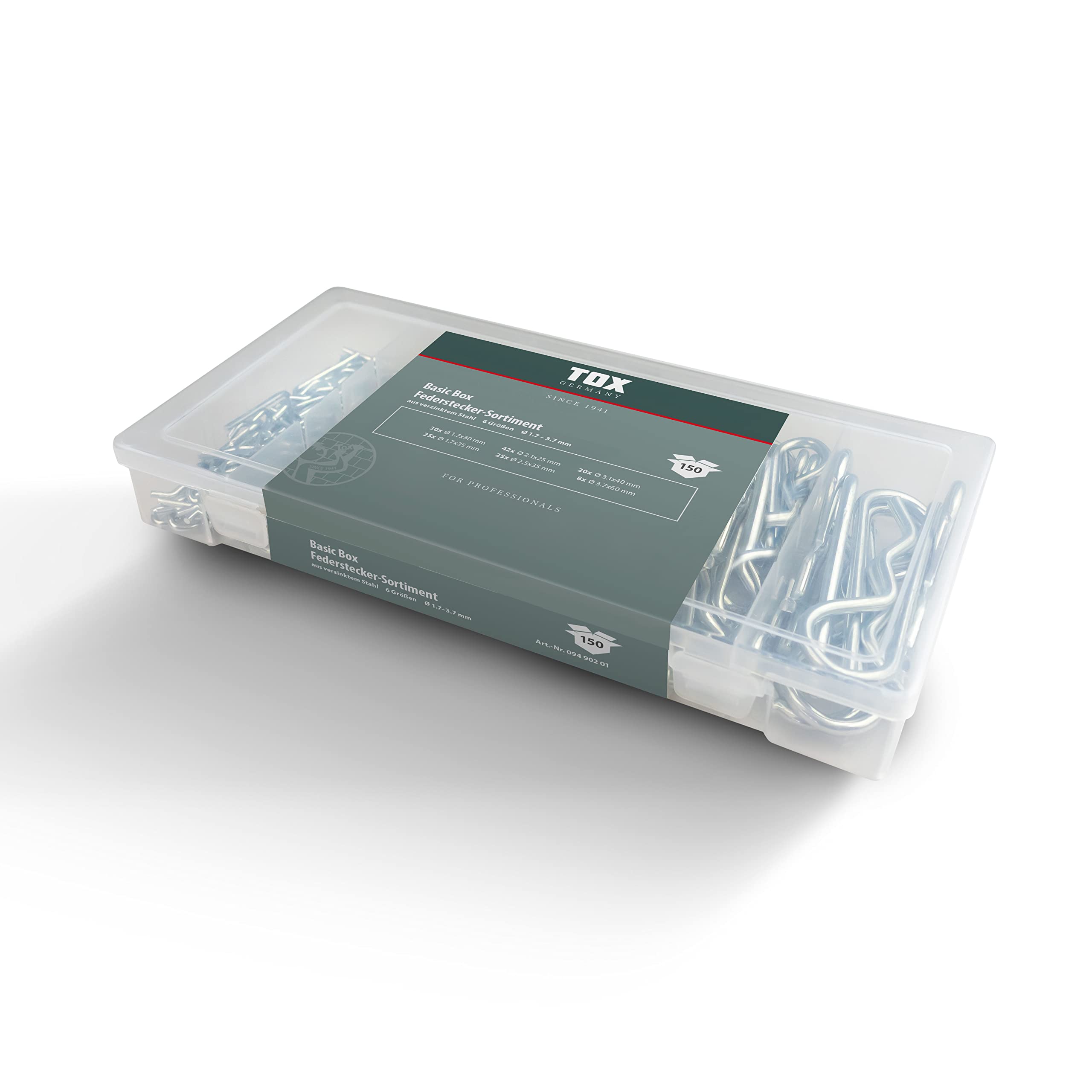 tox-federstecker-sortiment-150-teilig-verzinkt-in-box image 1