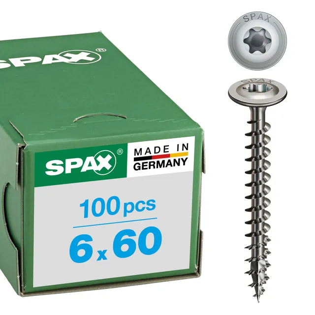 spax-holzbauschraube-6-0-x-60-mm-tellerkopf-t-star-plus-vollgewinde-edelstahl-a2 image 1