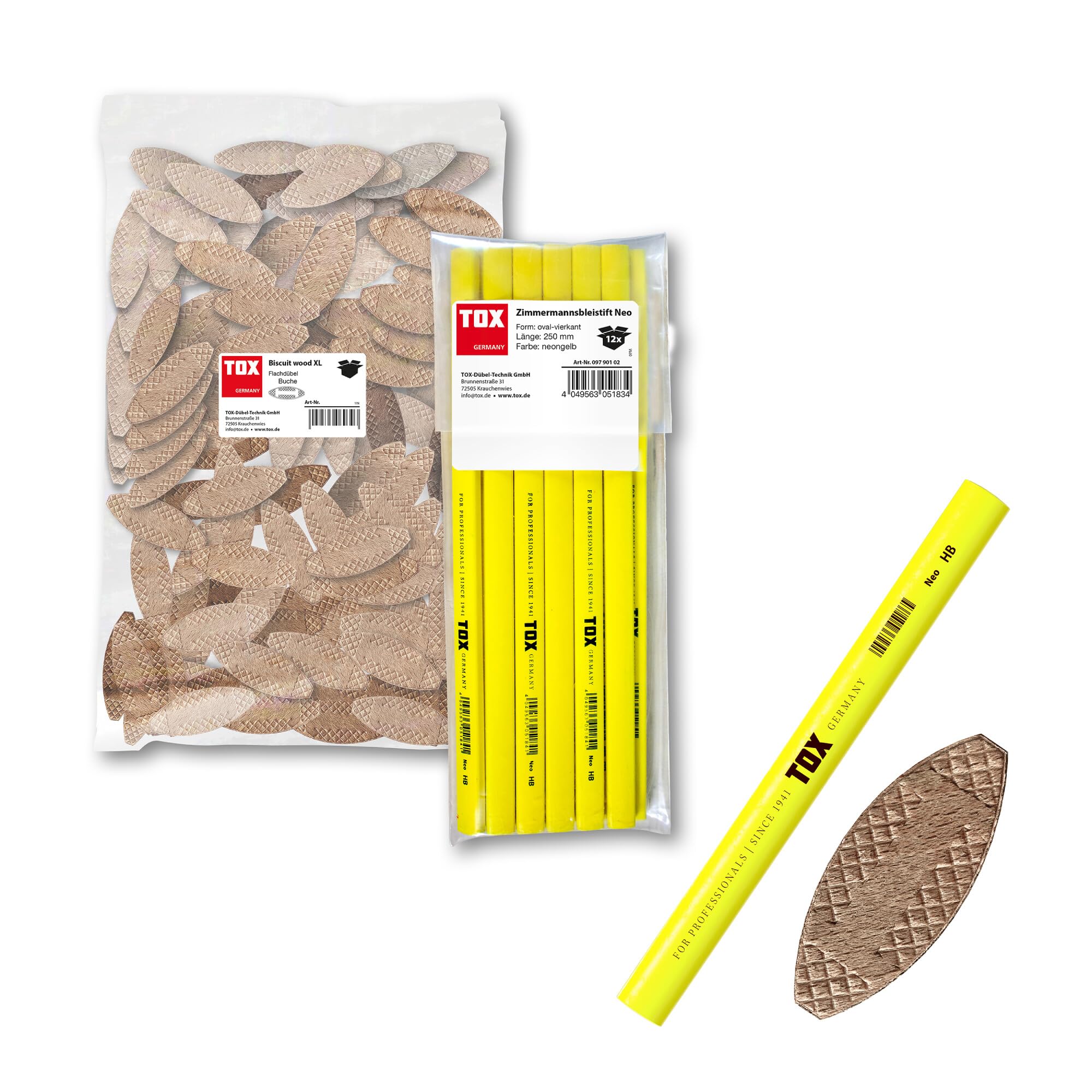 tox-biscuit-wood-xl-p10-flachd-bel-set-250-stk-buche-12-zimmermannsbleistifte image 1