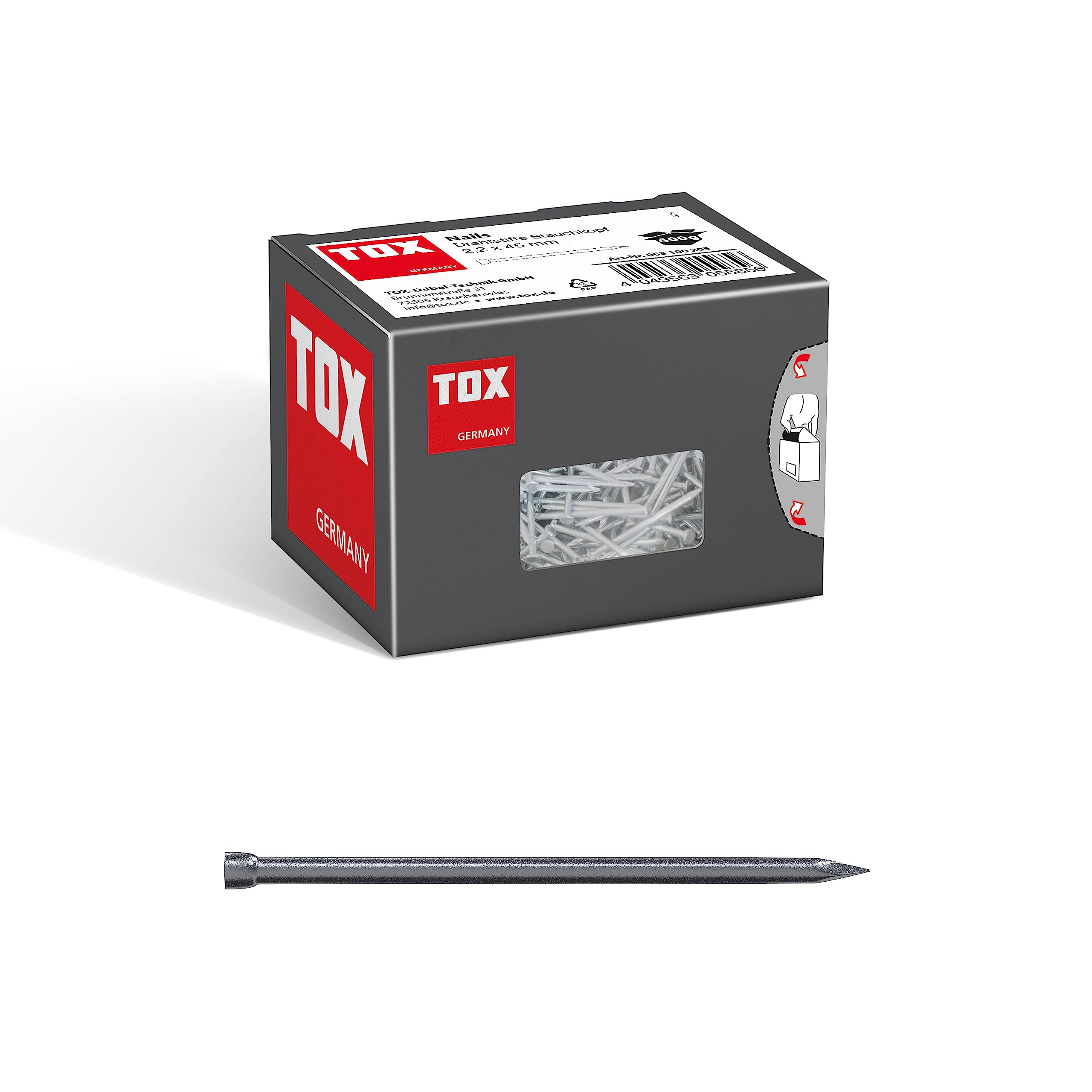 tox-nails-1-4-x-25-mm-drahtstifte-stauchkopf-400-g image 7
