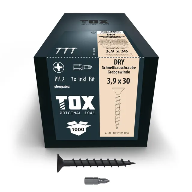 tox-dry-gg-3-9x30-schnellbauschrauben-magaziniert-ph2-1-000-st-ck image 1