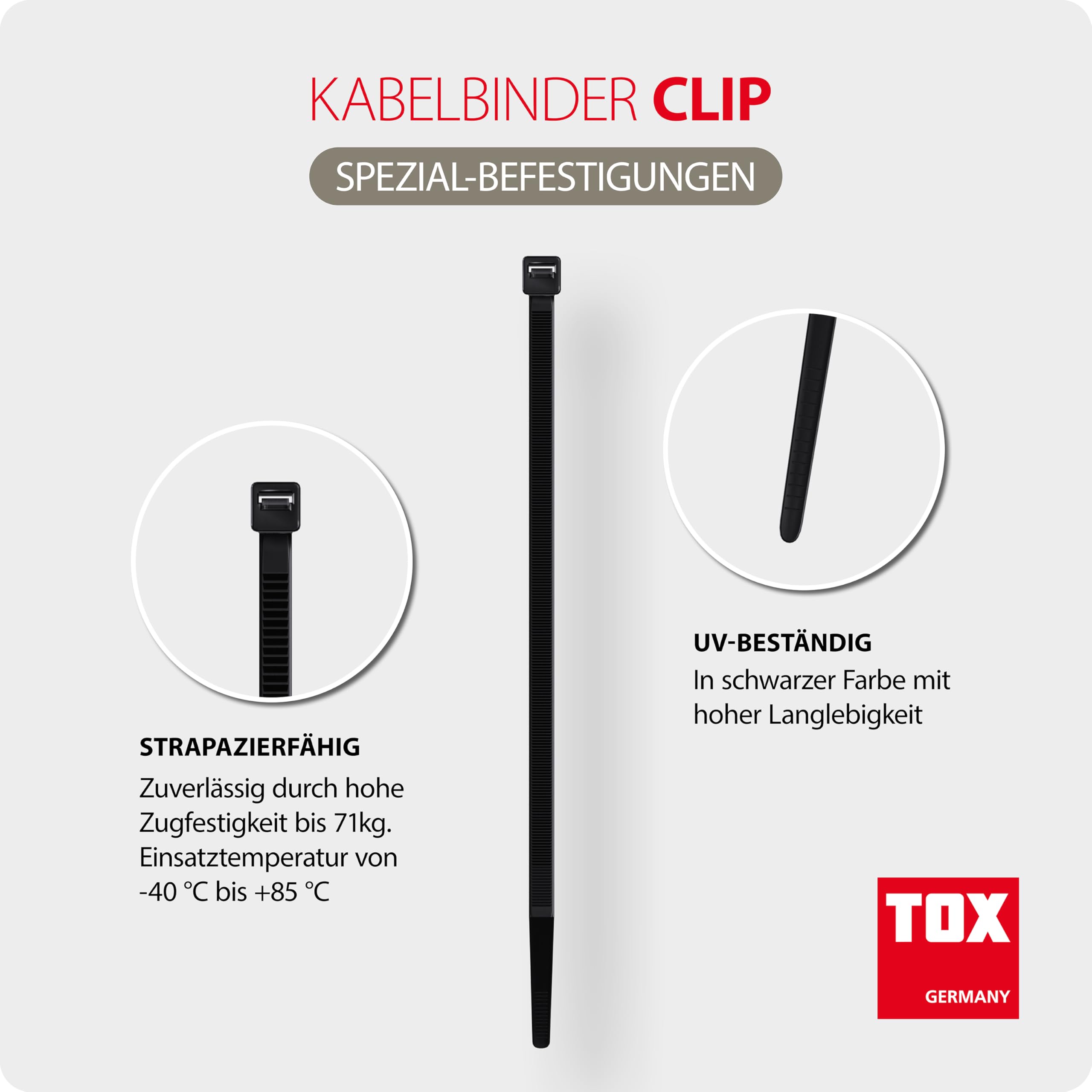 tox-cabl-clip-kabelbinder-set-300-teilig-2-5x100-140-200mm-cuttermesser image 2