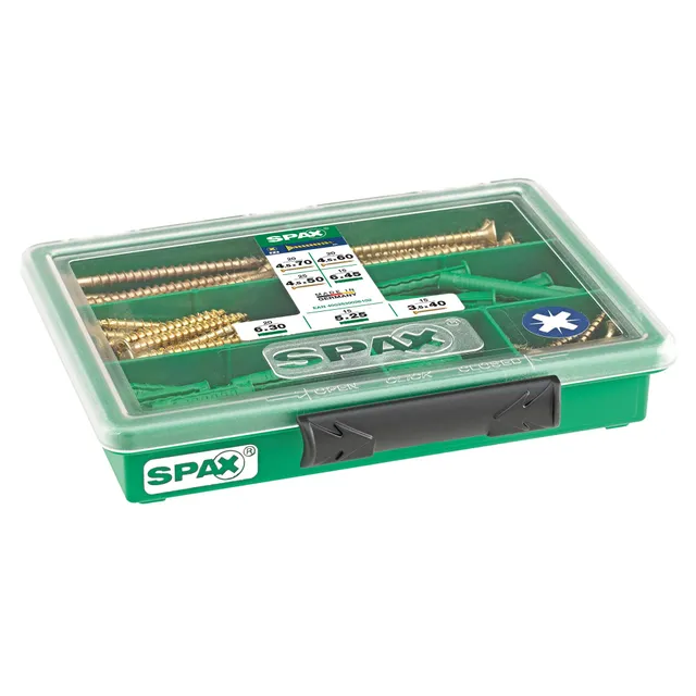 spax-kompakt-schraubensortiment-mit-d-beln-yellox-f-r-innenmontage image 1