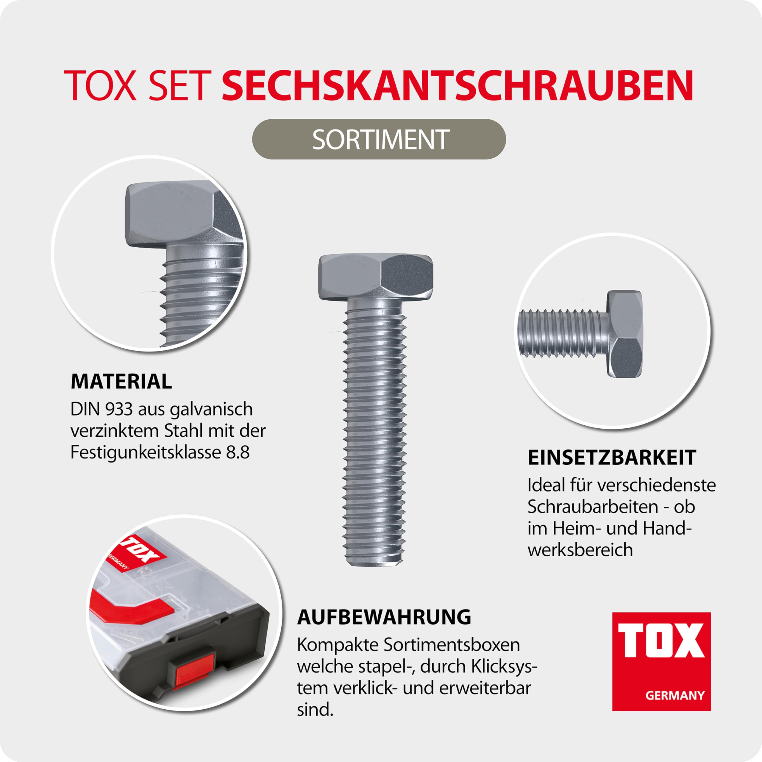 tox-l-boxx-mini-set-mit-sechskantschrauben-m5-m10-muttern-scheiben-2190-teile image 2