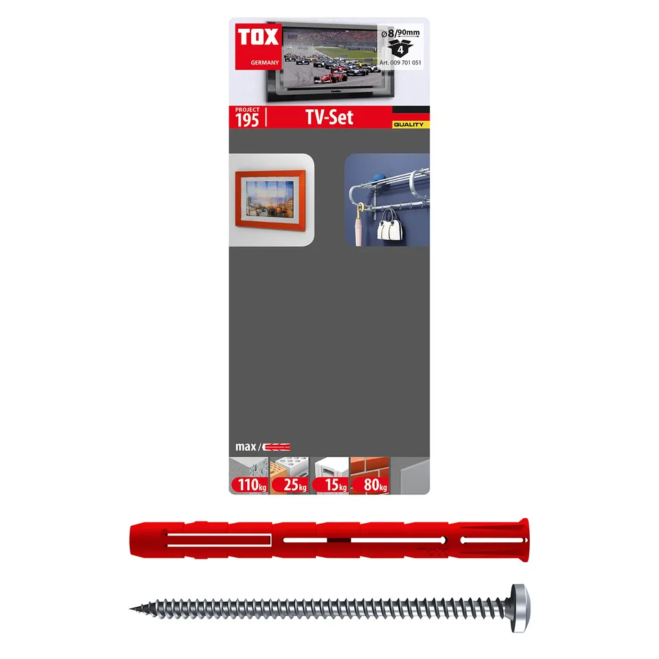 tox-tv-befestigung-tv-set-8x90-mm-mit-schraube-4-st-ck image 1
