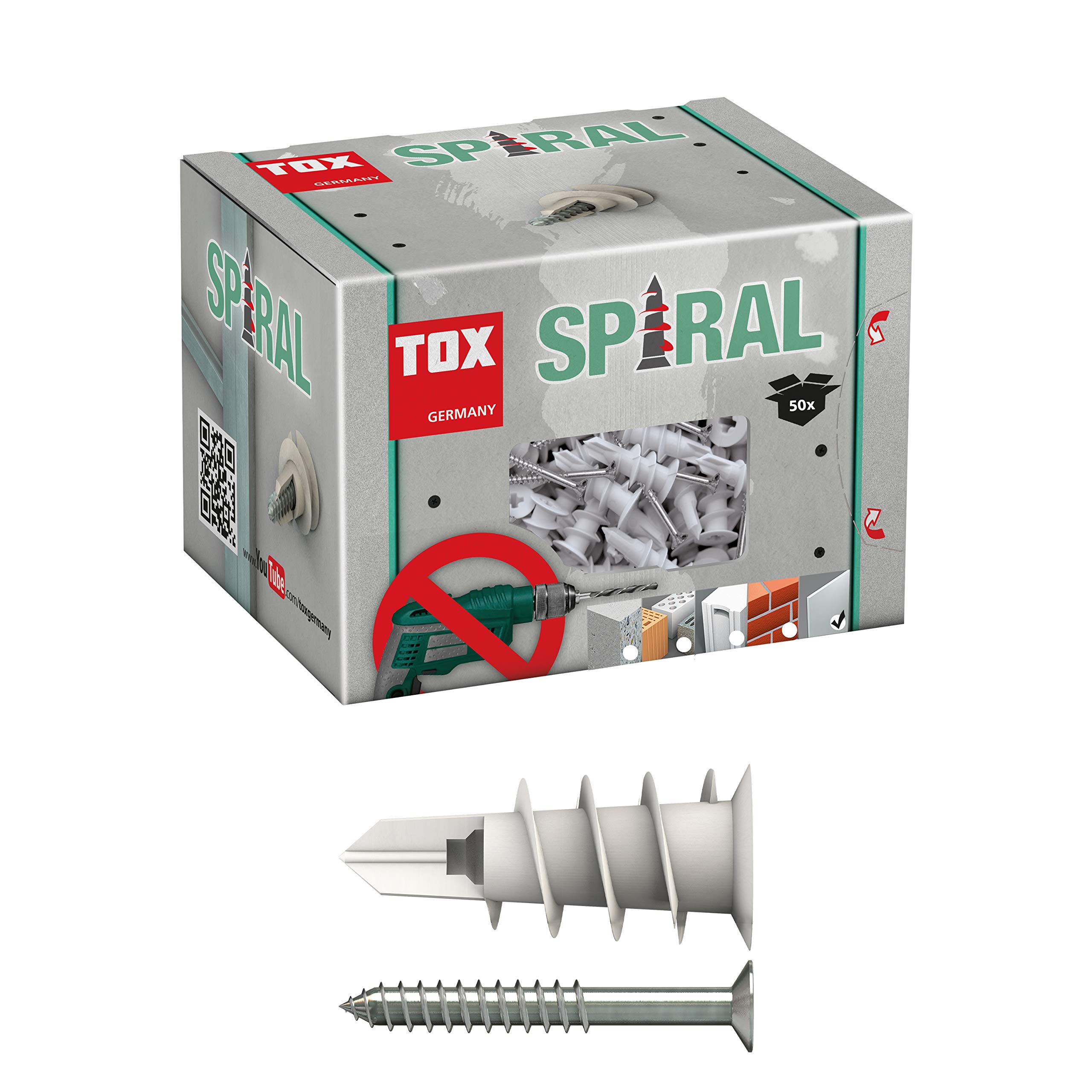 tox-spiral-32-mm-gipskartond-bel-mit-senkkopfschraube-4-5x45-mm-100-teilig image 1